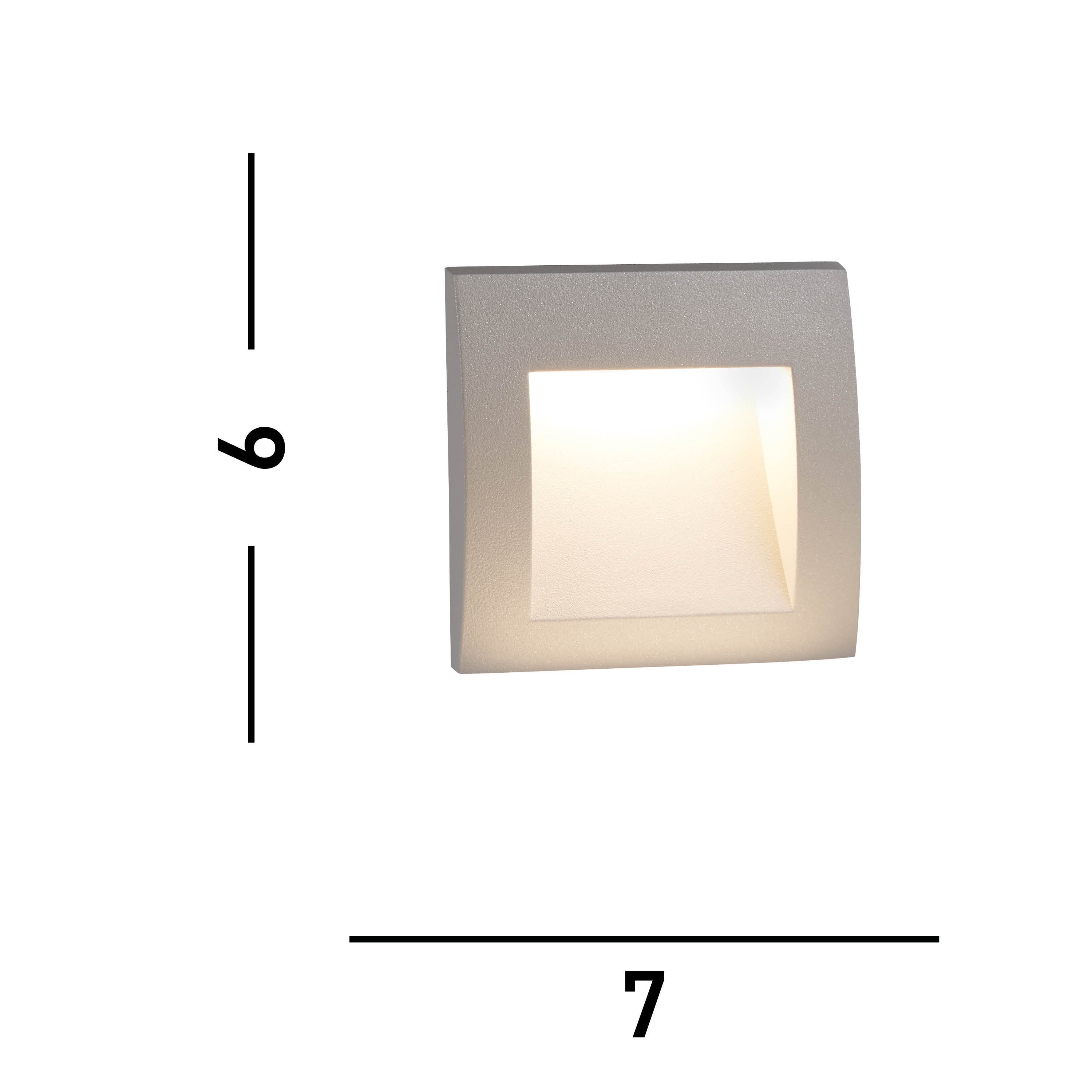 Searchlight Amberly LED Recessed Outdoor Square Light - Grey Aluminium