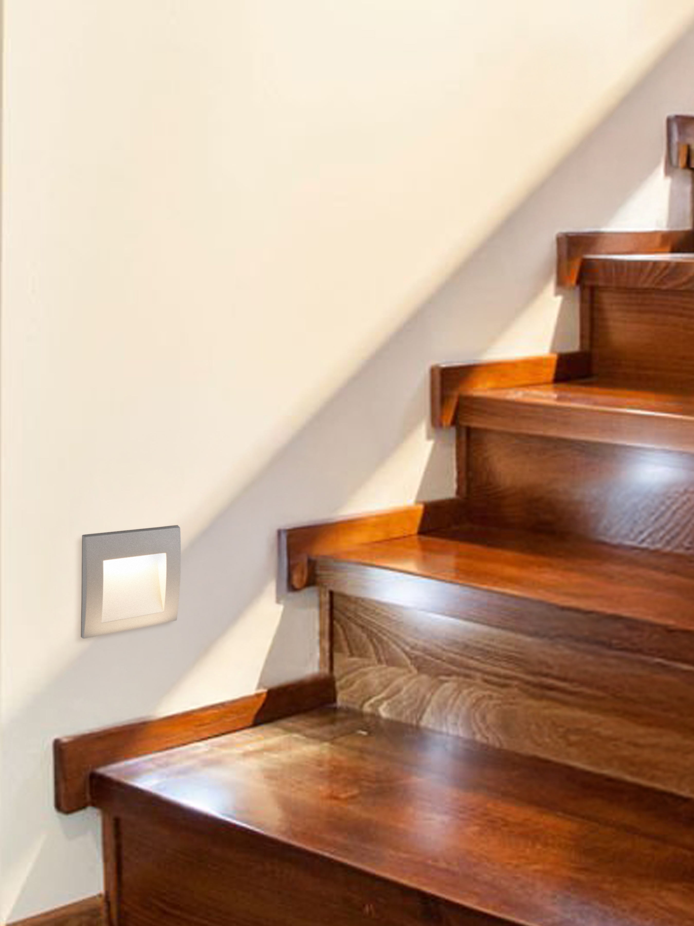 Searchlight Amberly LED Recessed Outdoor Square Light - Grey Aluminium