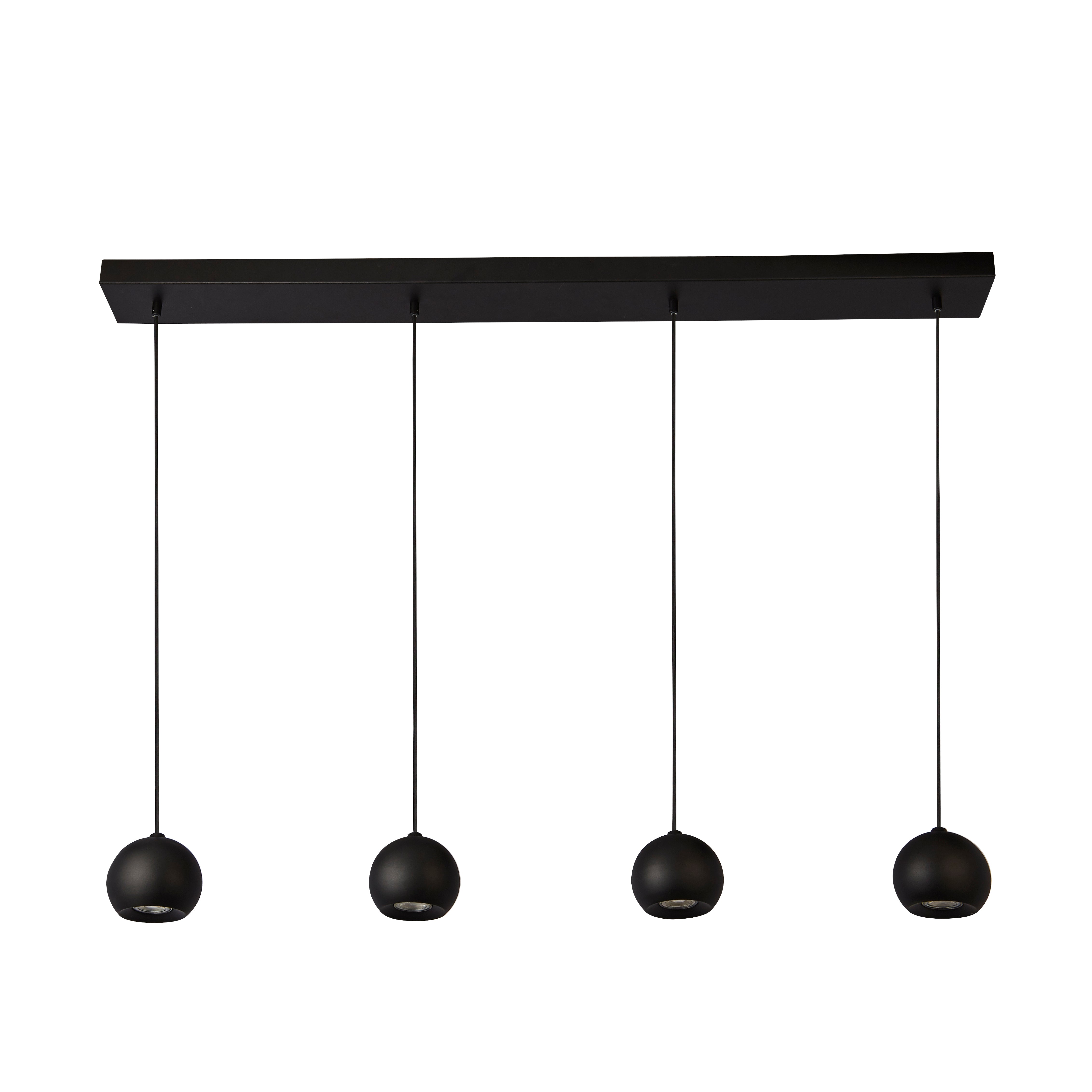 Searchlight Eccles 4 Light Bar Ceiling Pendant - Black