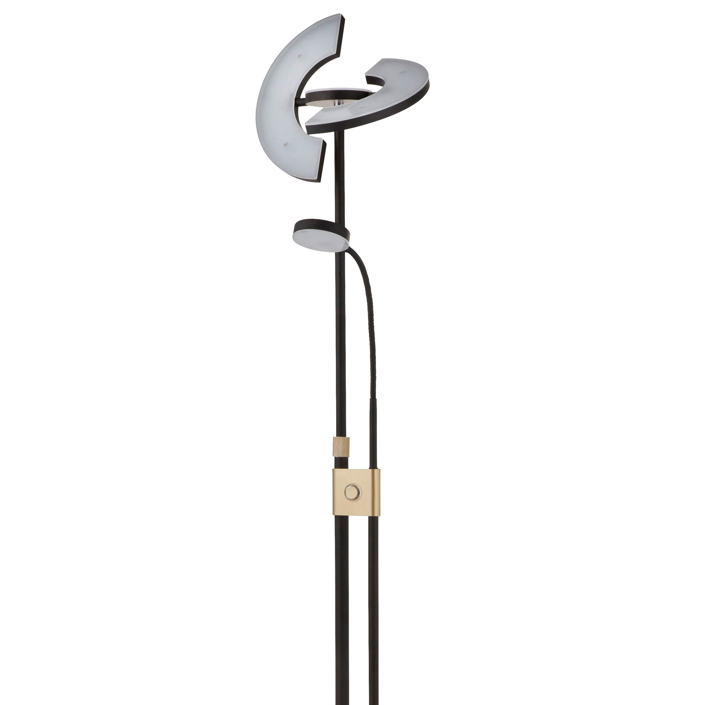 Searchlight Gaskell LED Mother & Child Floor Lamp - Satin Brass & Black
