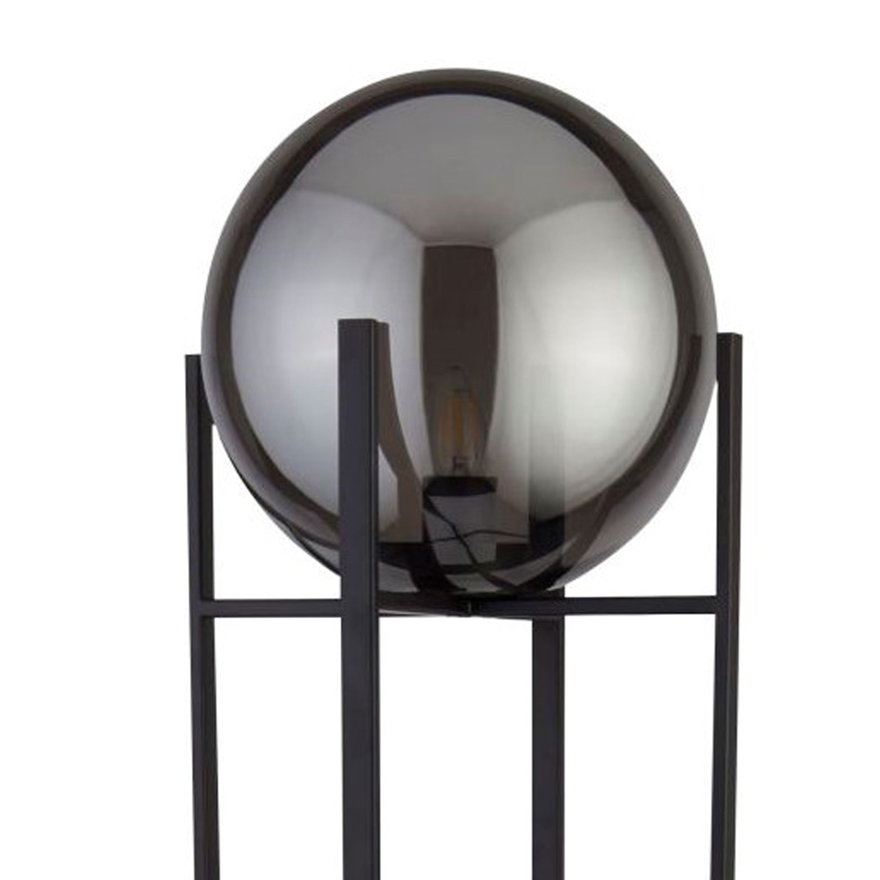 Searchlight Alma Floor Lamp - Matt Black & Smoked Glass