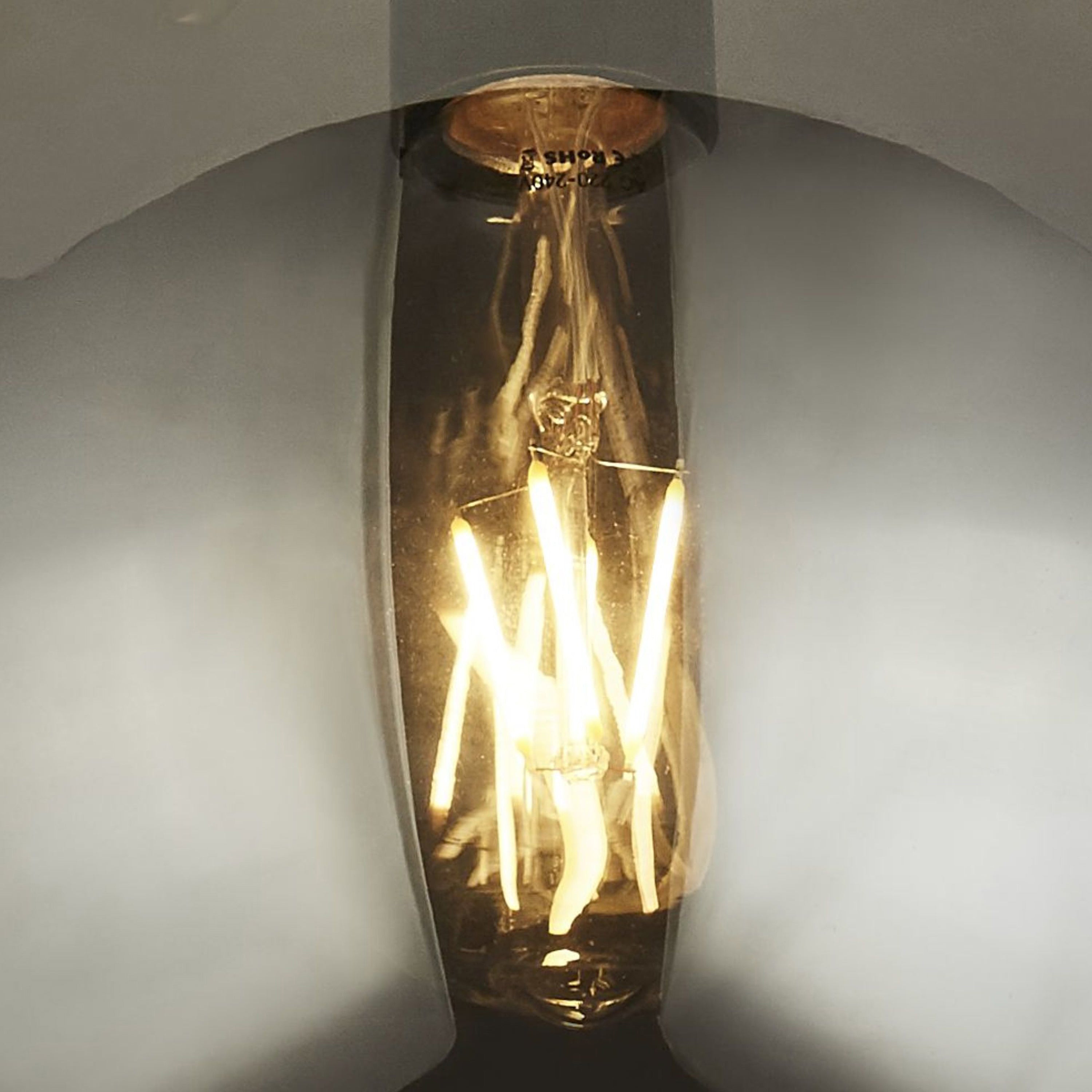 Searchlight Alma Flush Ceiling Light - Matt Black & Smoked Glass