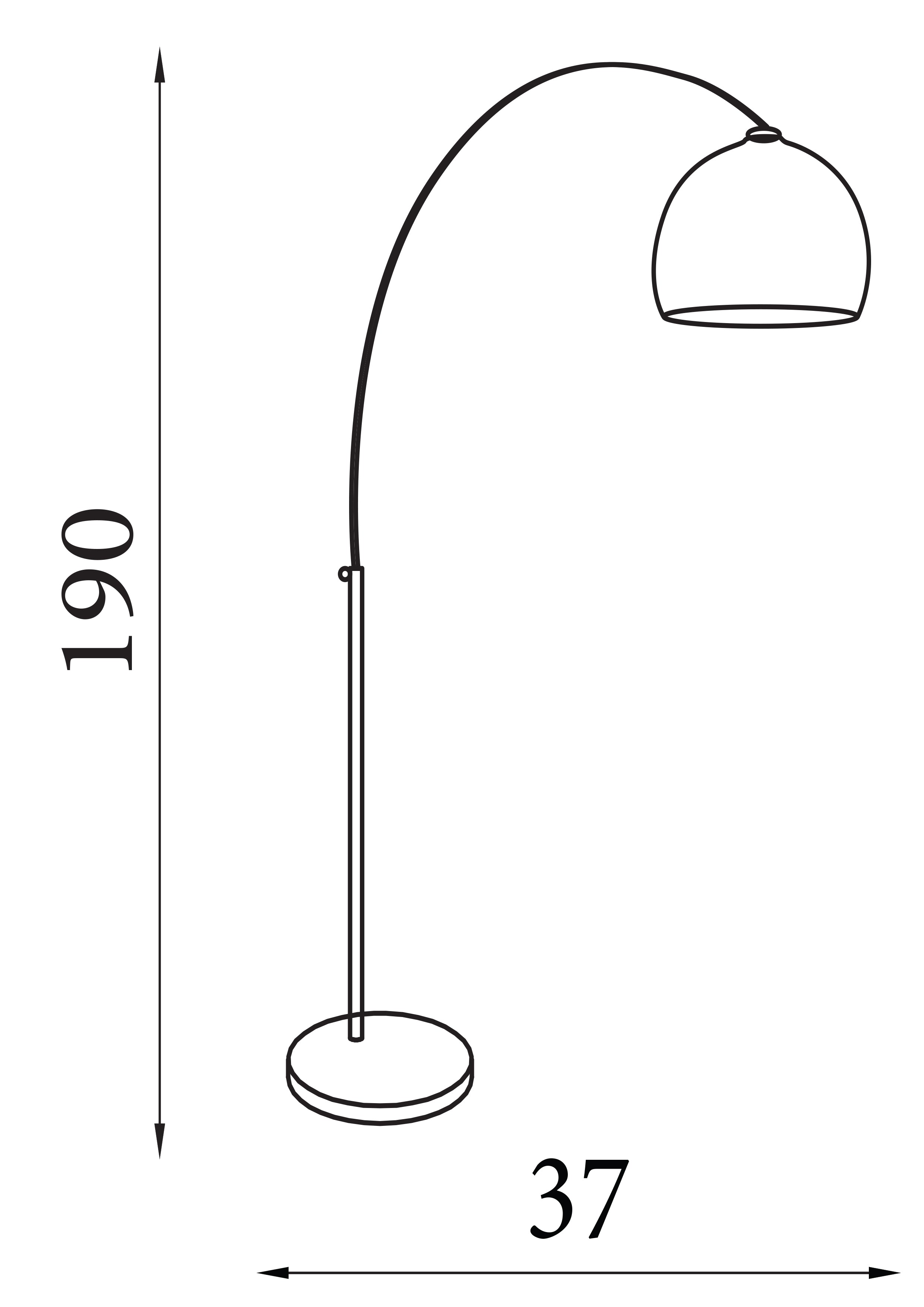 Searchlight Anson Floor Lamp - Chrome, Black Marble & White Shade