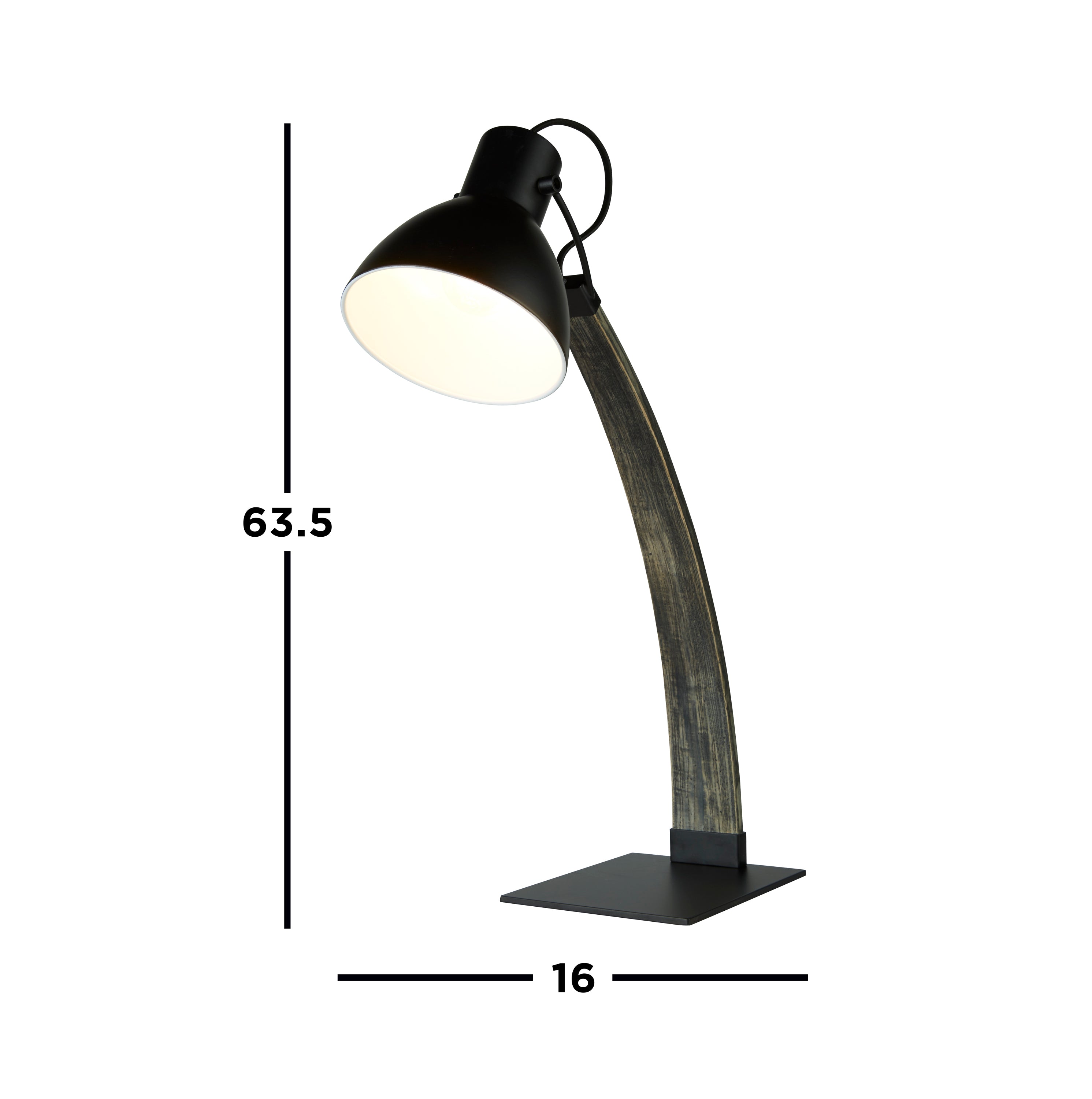 Searchlight Naseby Table Lamp - Ash Wood & Matt Black