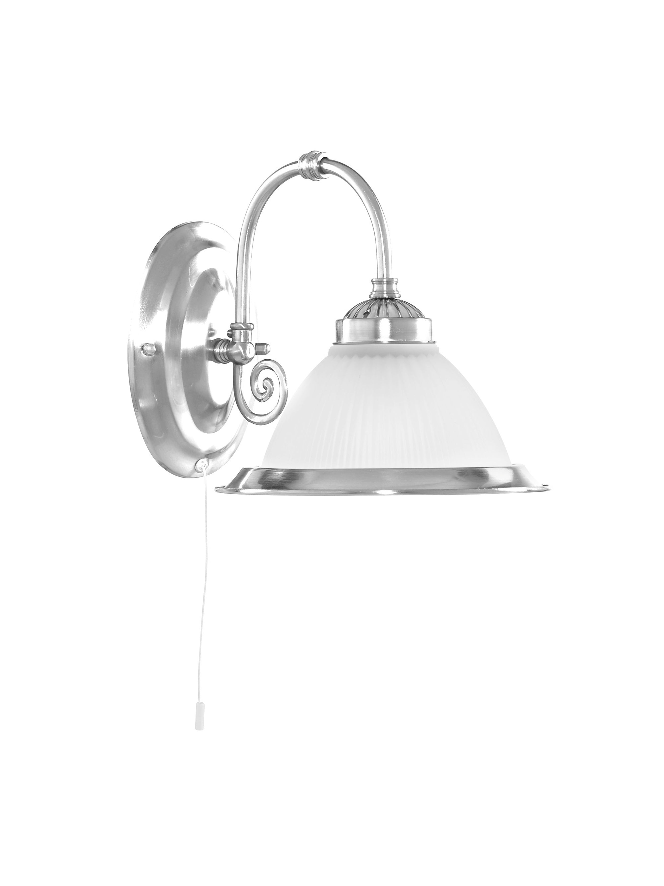 Searchlight Aintree Single Wall Bracket - Satin Silver & Acid Glass
