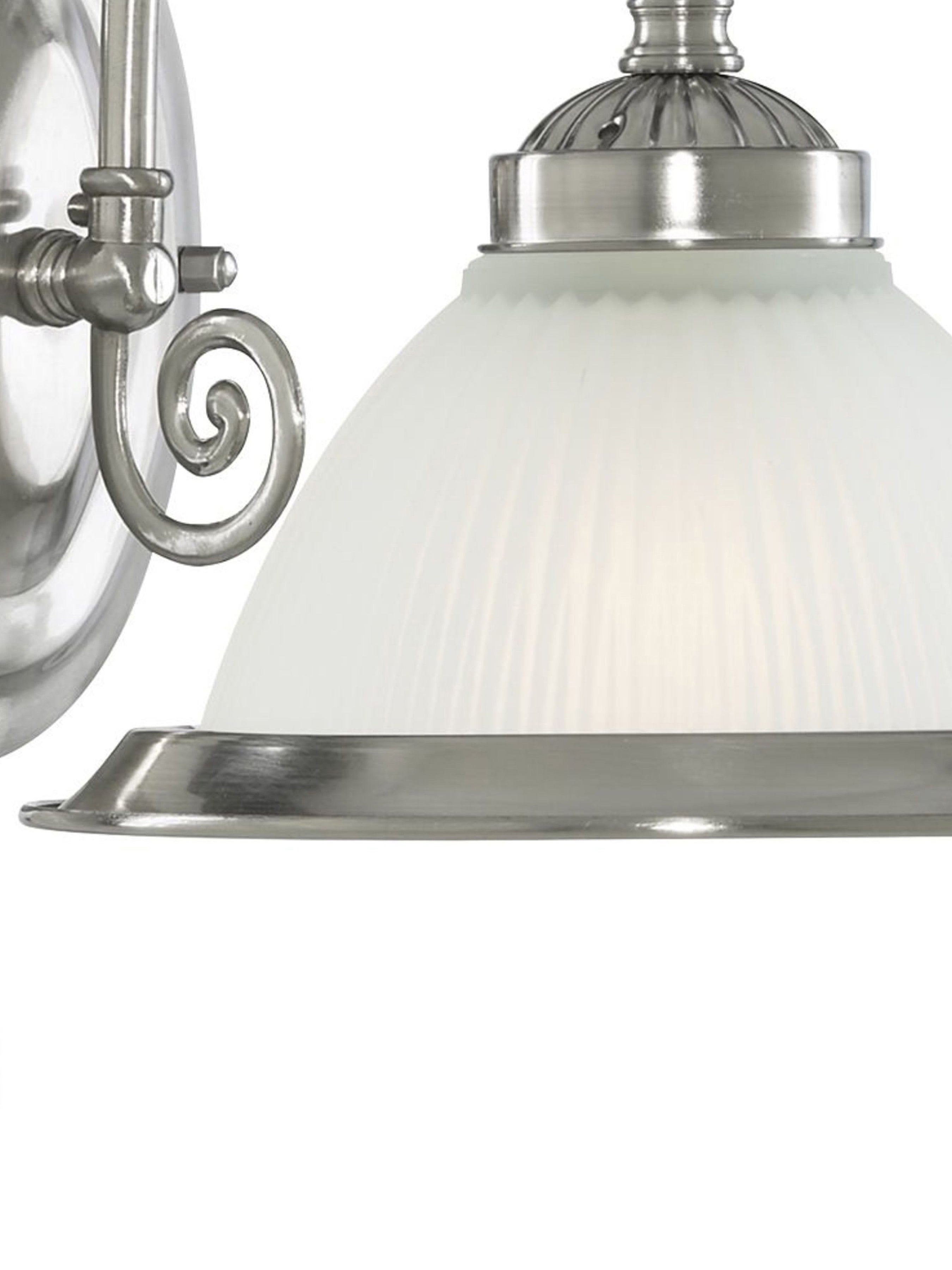 Searchlight Aintree Single Wall Bracket - Satin Silver & Acid Glass