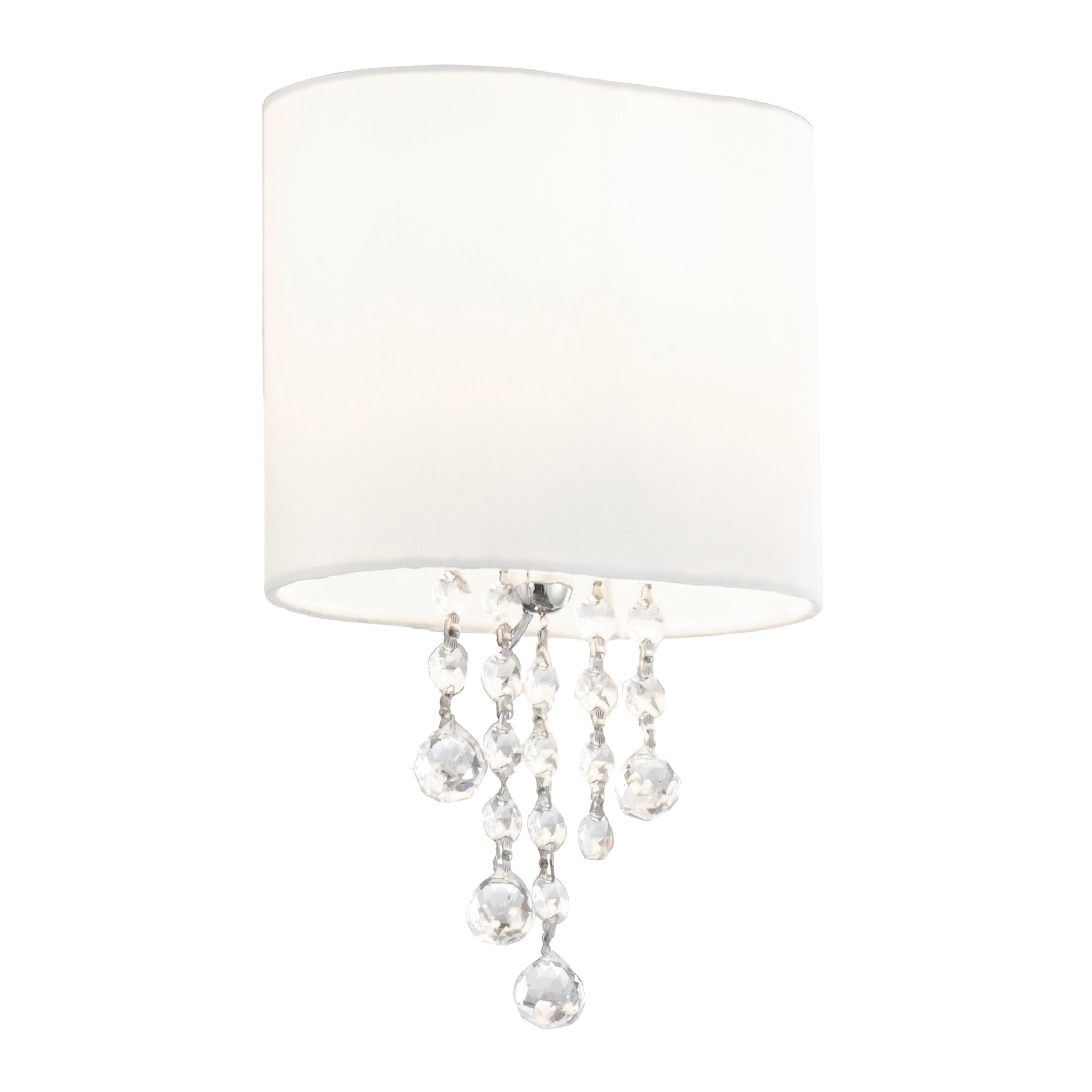 Searchlight Netley - Single Wall Bracket, Chrome, Clear Crystal, White Shade