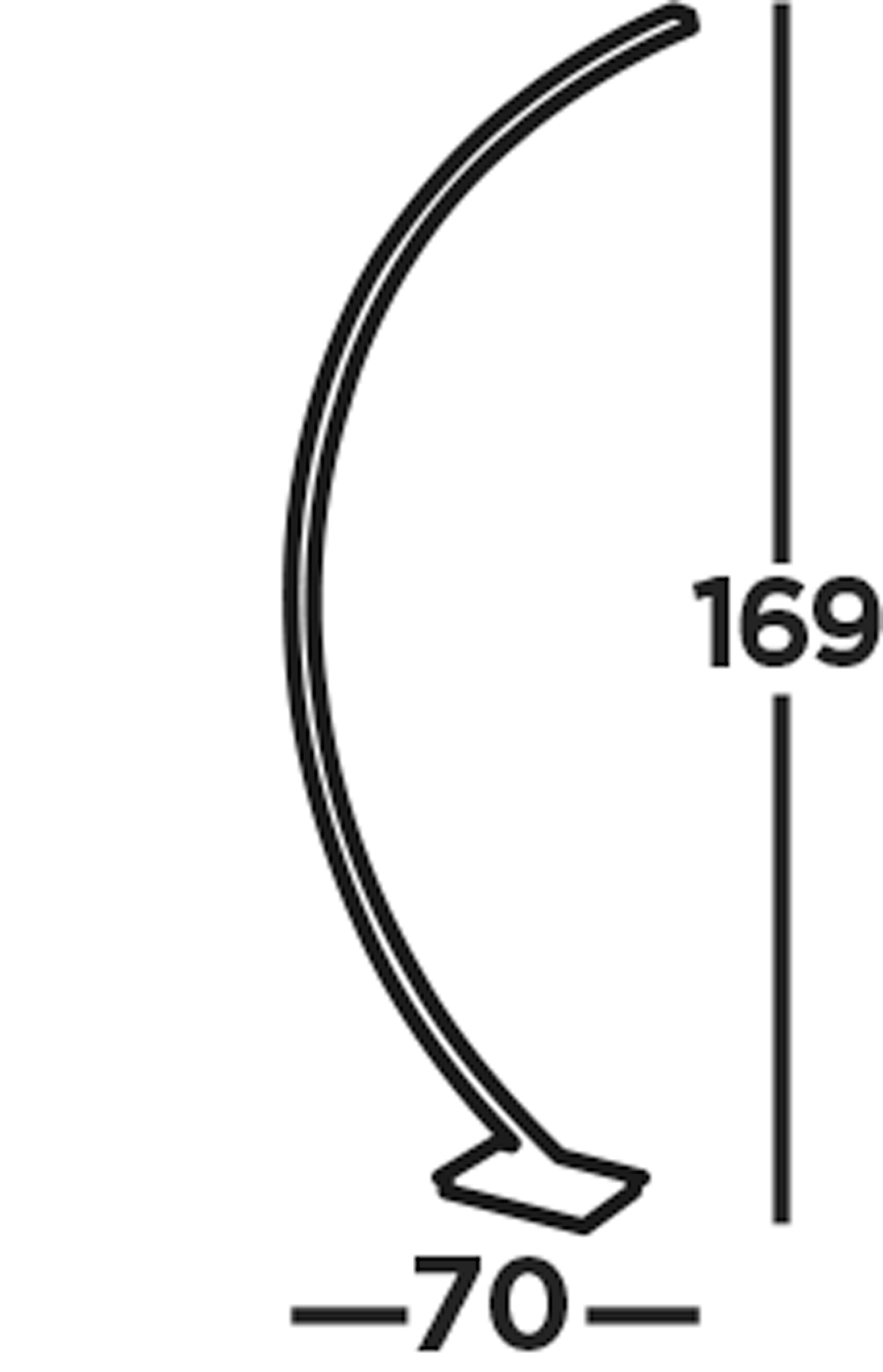 Searchlight Castor LED Curved Floor Lamp - Satin Silver & Opal