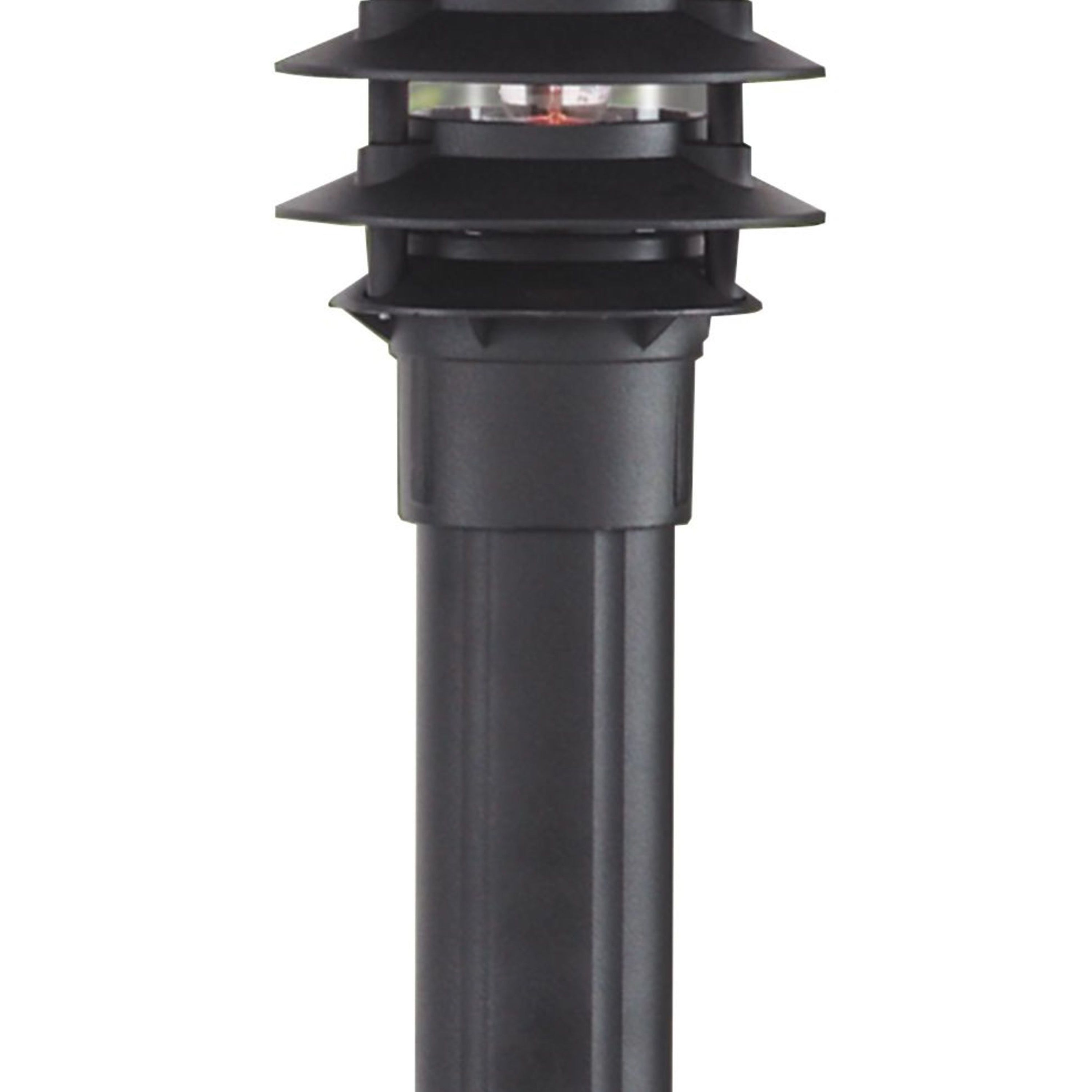 Searchlight Burnall 450mm Wide Louvre Outdoor Post - Black Aluminium & Glass - IP44