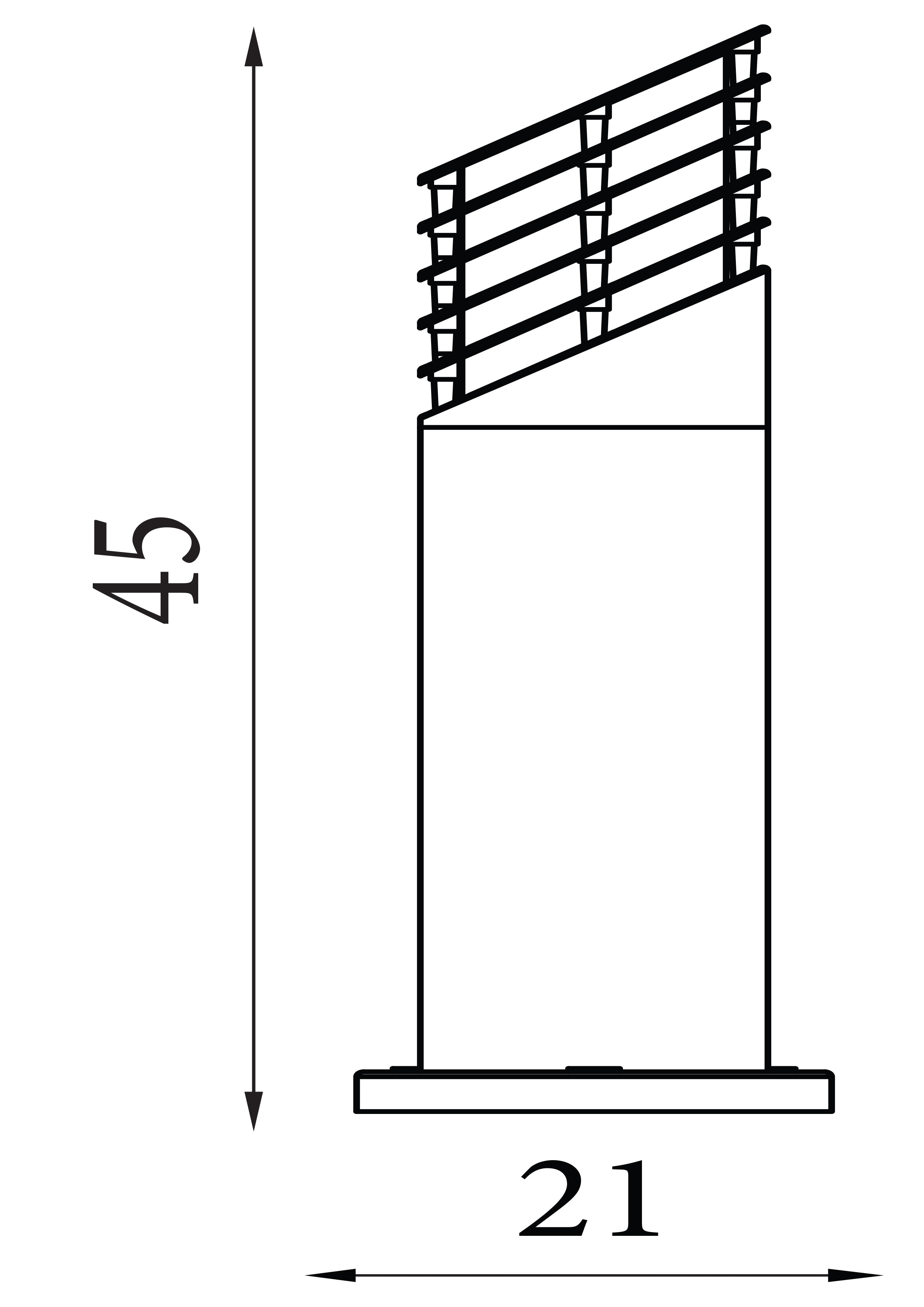 Searchlight Burnall 450mm Pointed Outdoor Post - Black Aluminium & Glass - IP44