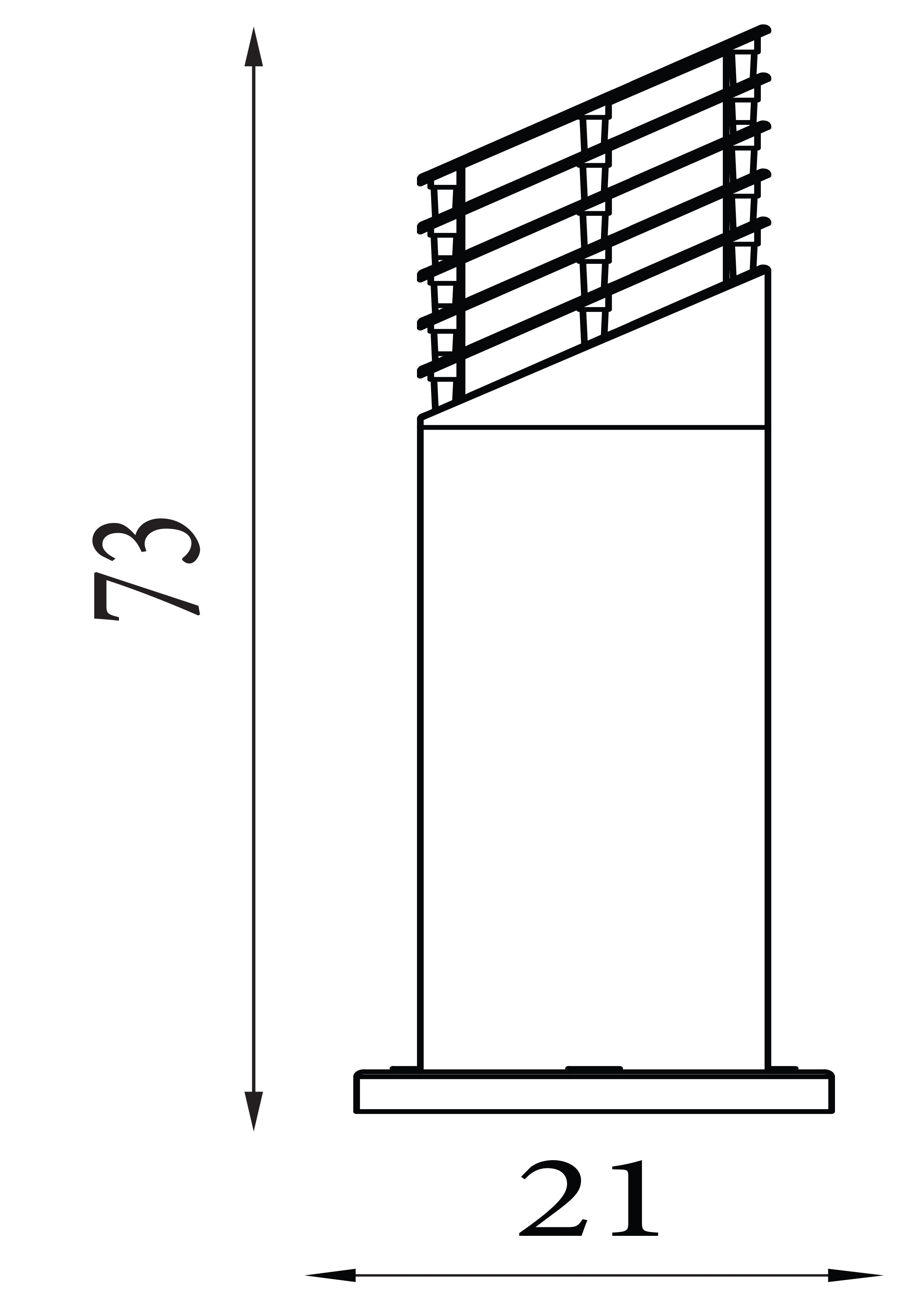 Searchlight Burnall 730mm Pointed Outdoor Post - Black Aluminium & Glass - IP44