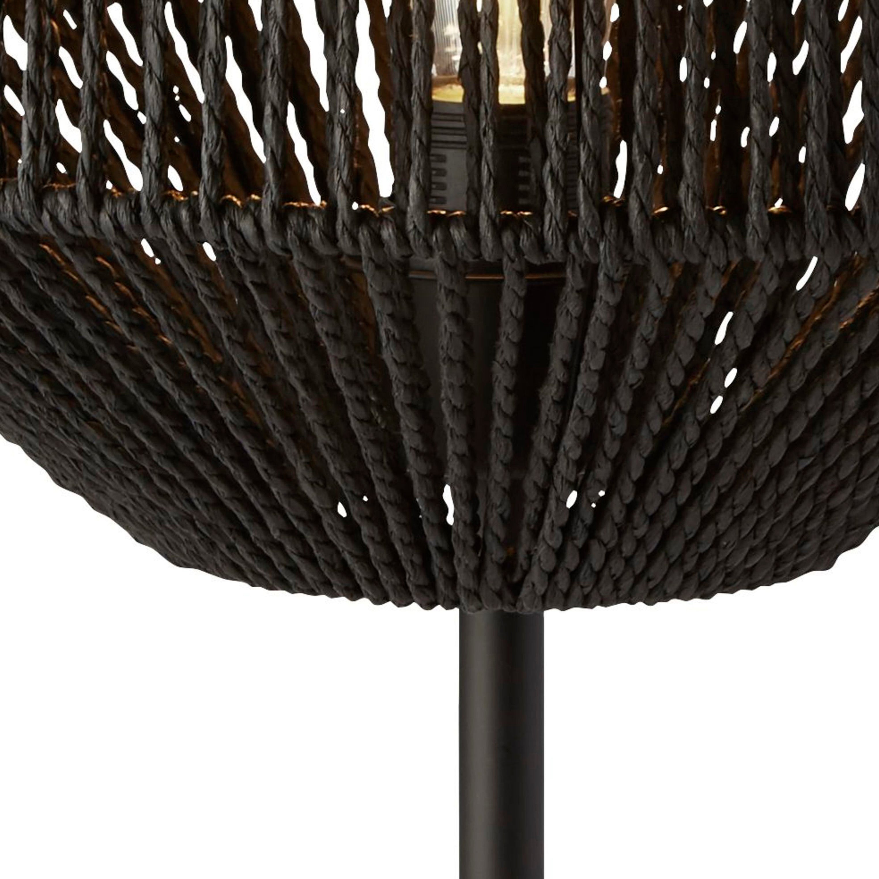 Searchlight Wyatt Wicker Table Lamp - Black Wyatt Wicker