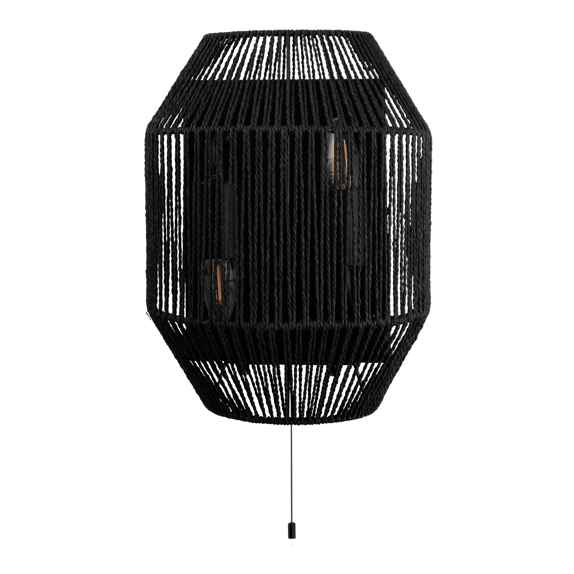 Searchlight Wyatt Wicker 2 Light Wall Light - Black Wyatt Wicker