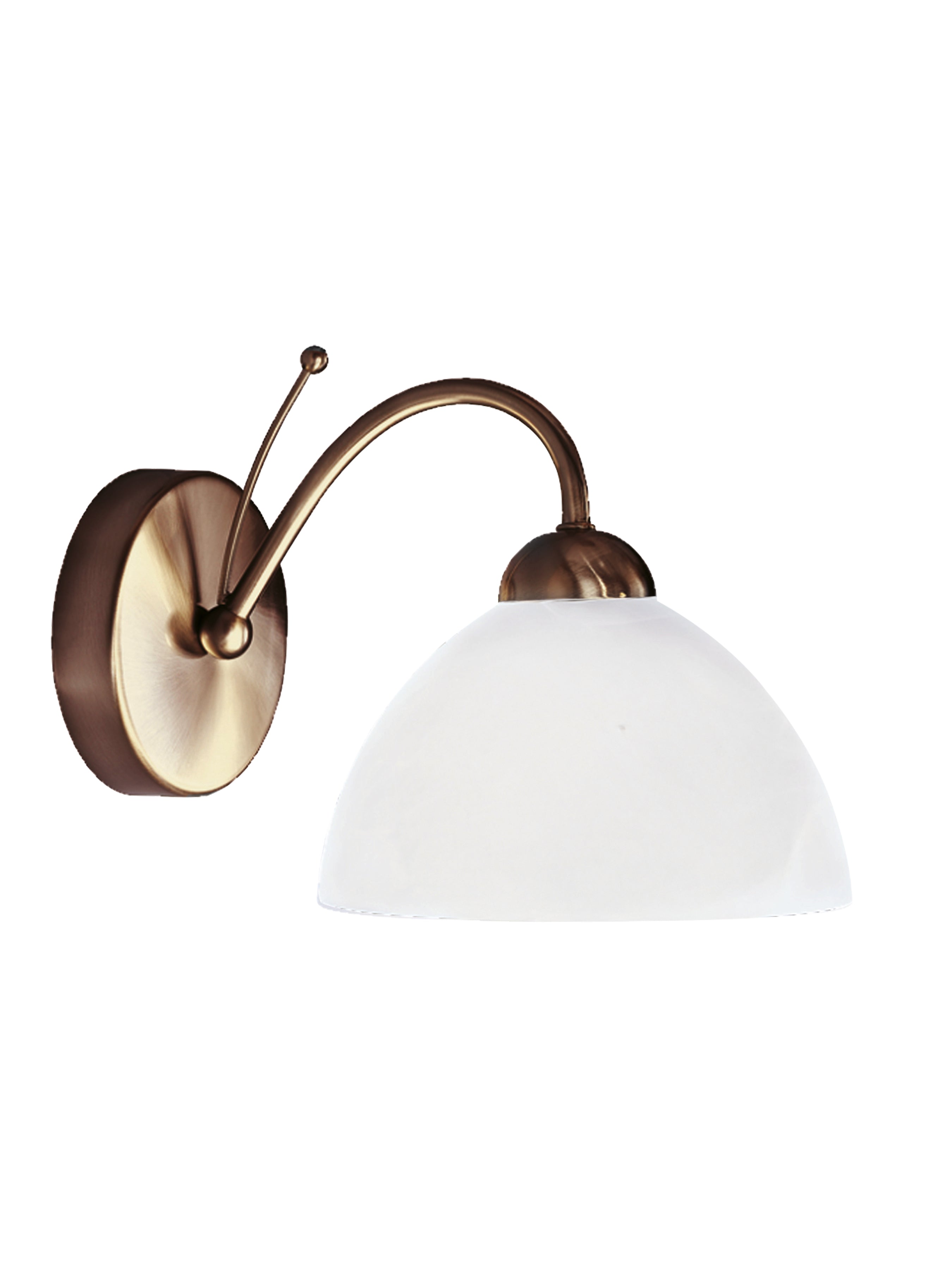 Searchlight Melville Single Wall Bracket - Antique Brass & Alabaster Glass