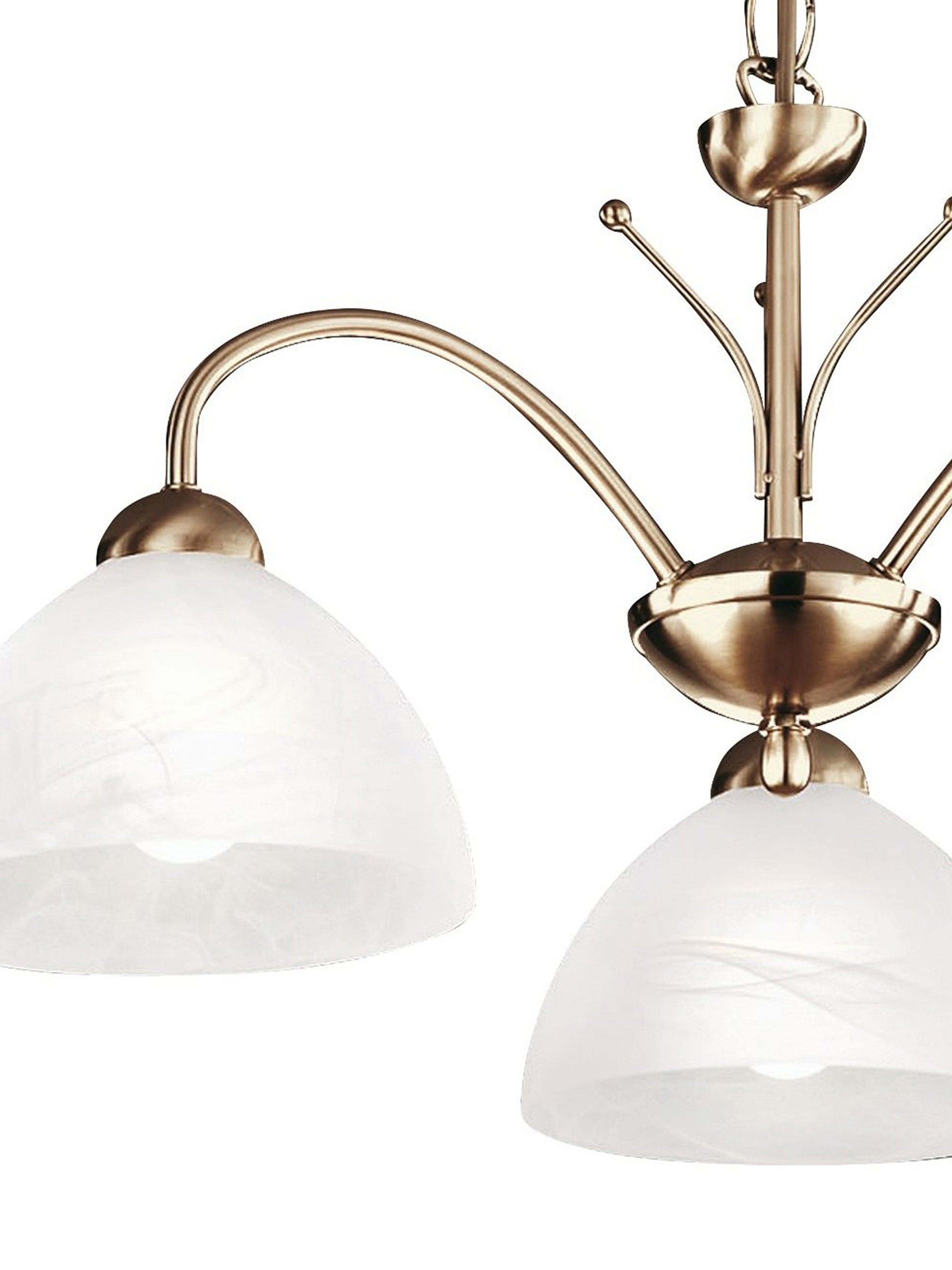Searchlight Melville Antique Brass 3 Light Ceiling Fitting With Alabaster Glass