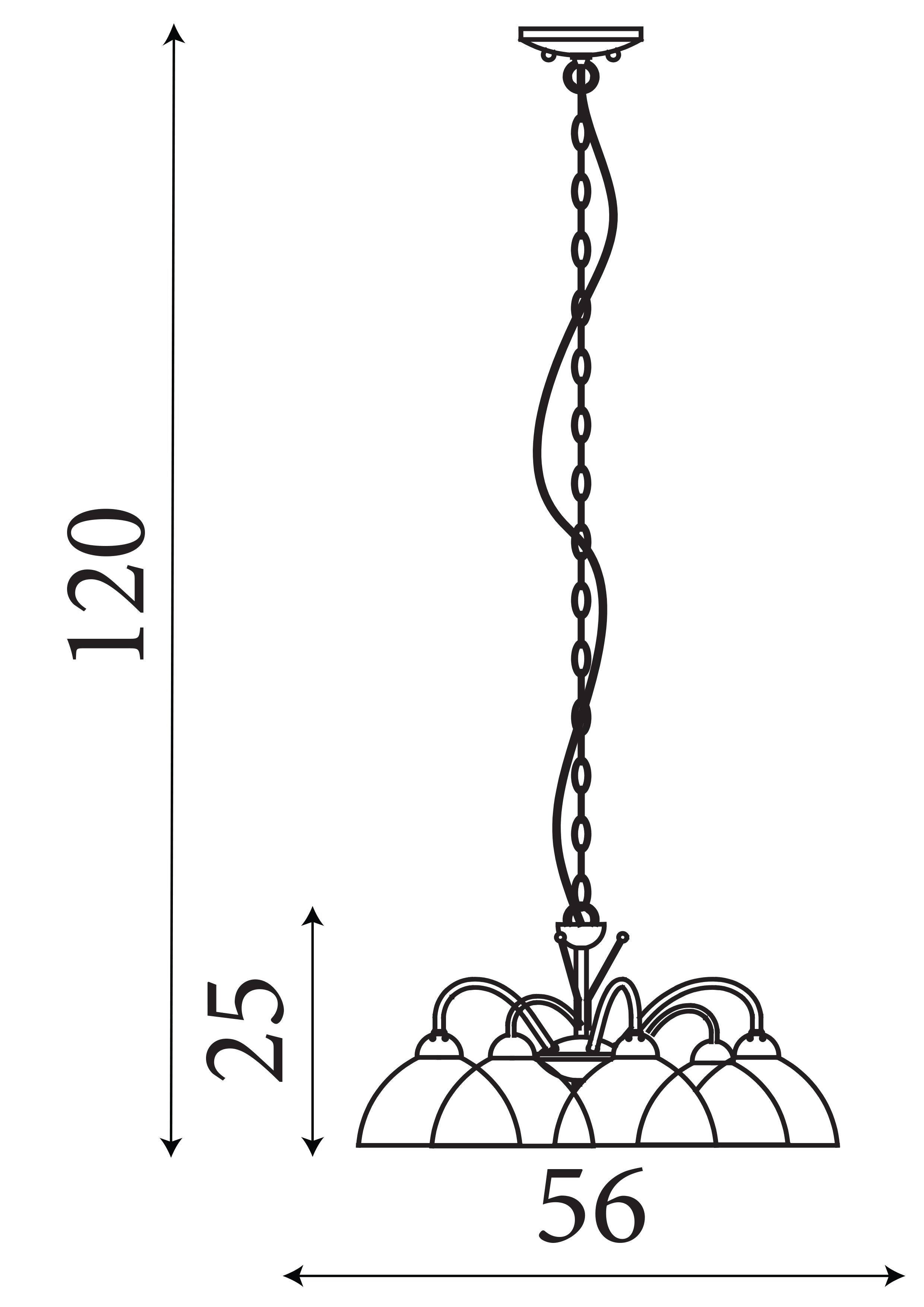 Searchlight Melville Antique Brass 5 Light Ceiling Fitting With Alabaster Glass