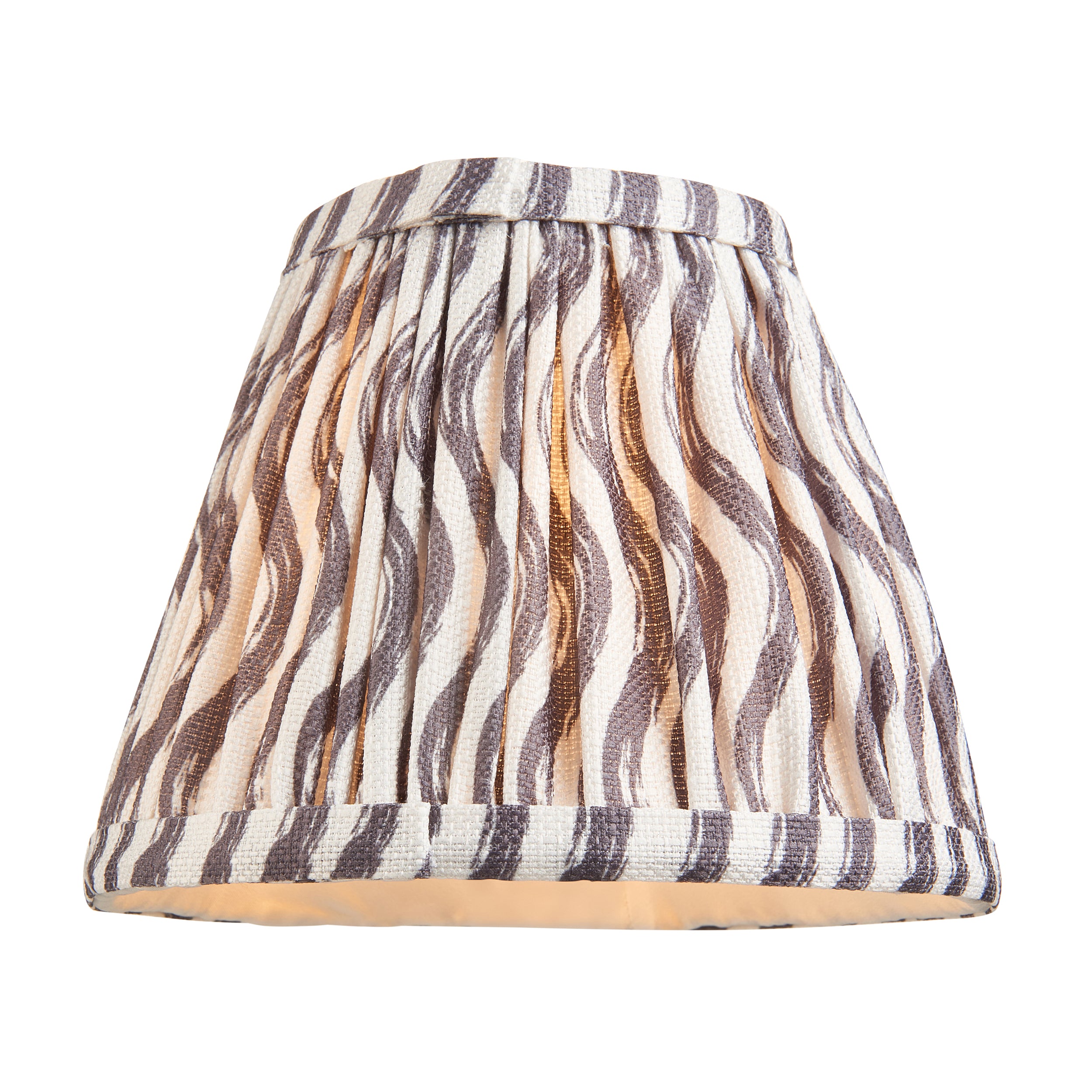 Endon Anvil Swan & Ripple 16Cm Wall Light - Antique Brass & Pearl Grey Fabric