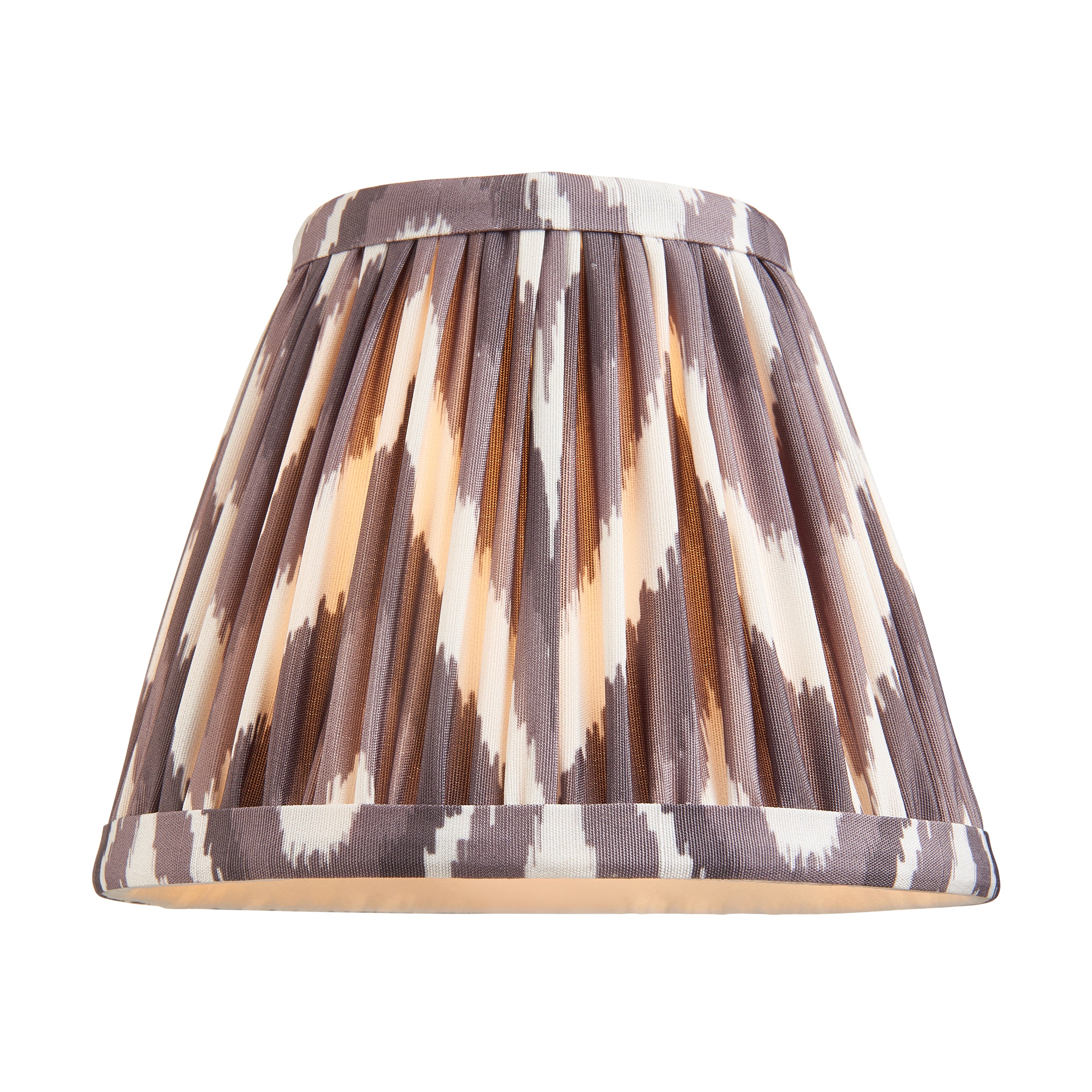 Endon Dahlia Angle & Zigzag 16Cm Wall Light - Antique Brass & Pearl Grey Fabric