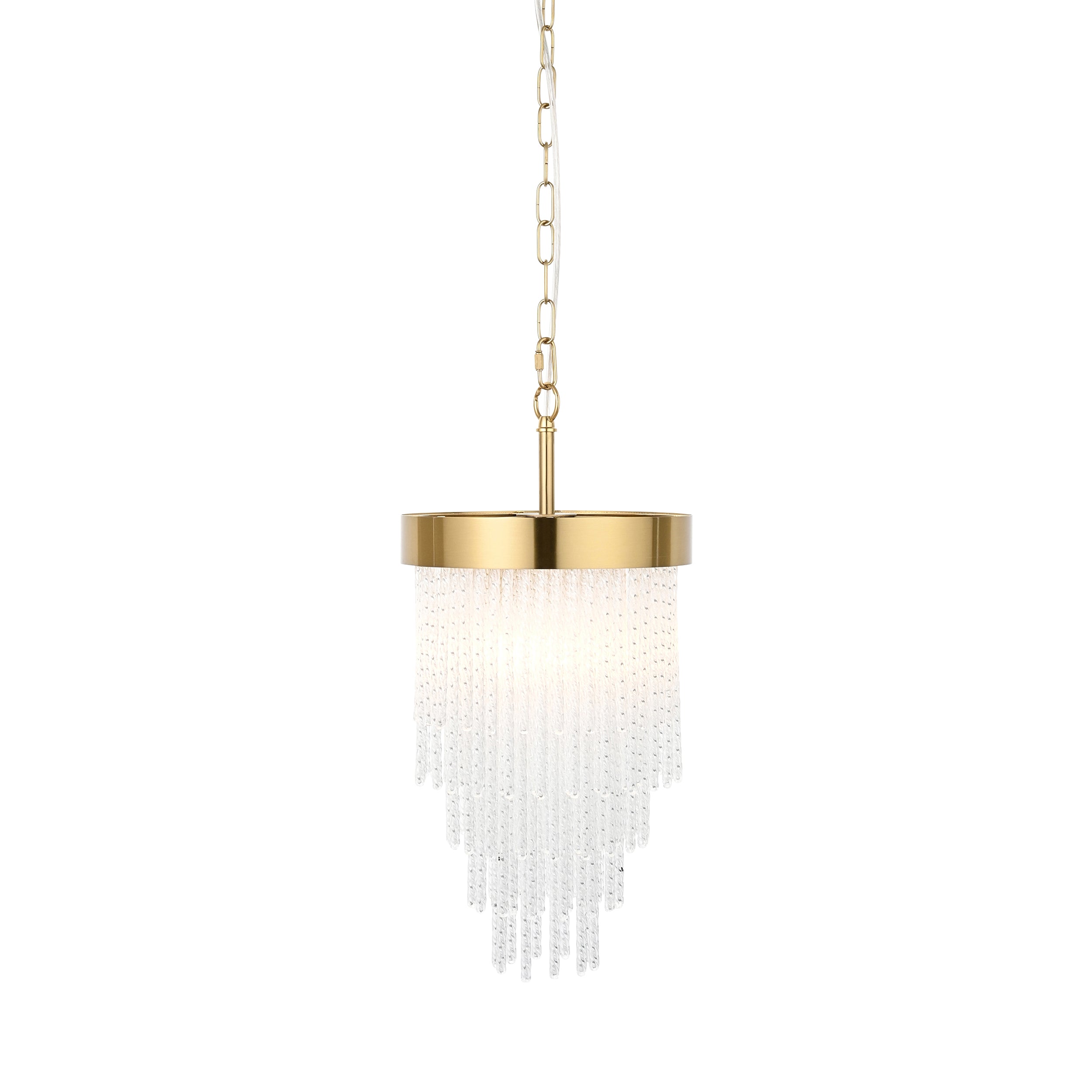Endon Anistoria Pendant - Brushed Aged Brass Plate & Clear Glass