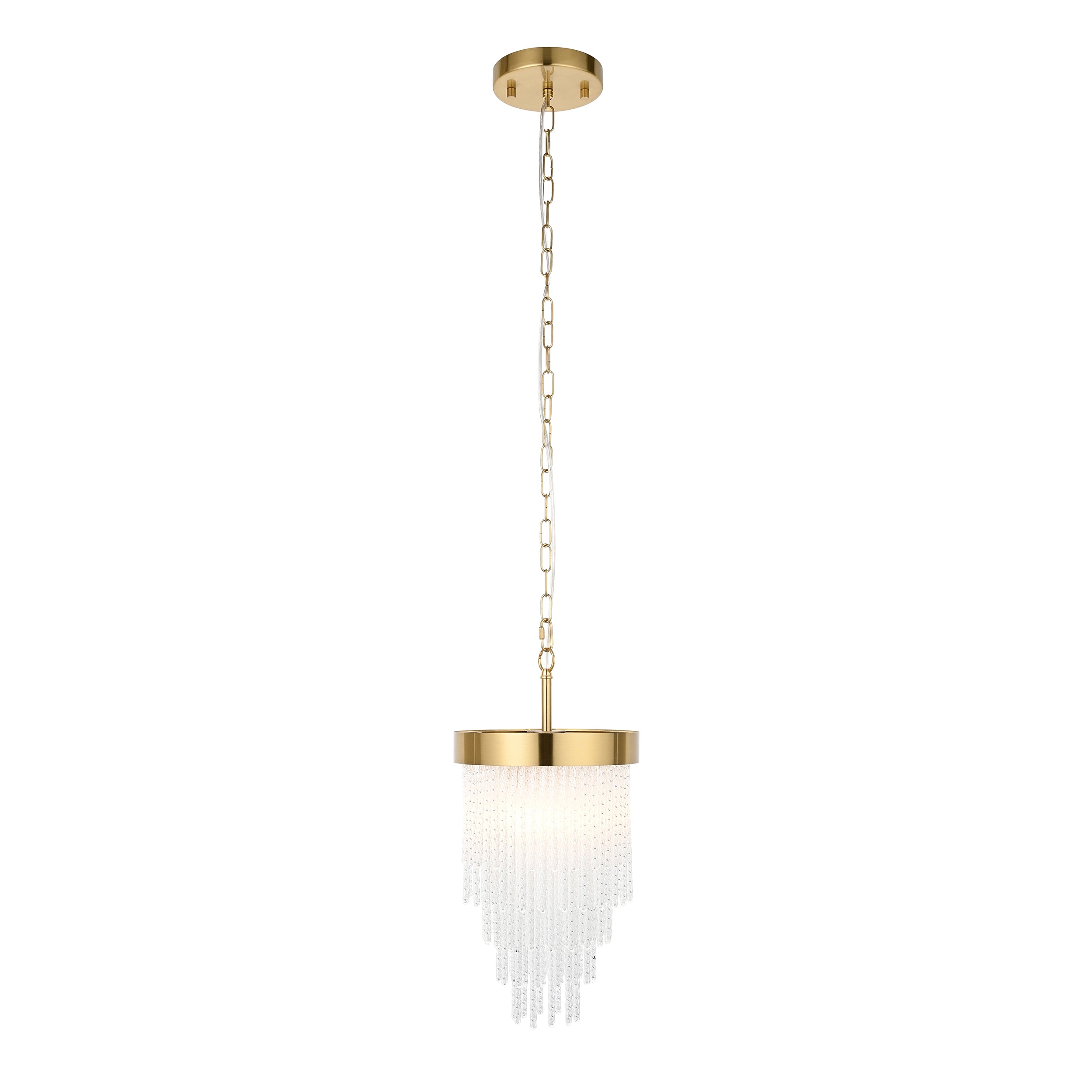 Endon Anistoria Pendant - Brushed Aged Brass Plate & Clear Glass