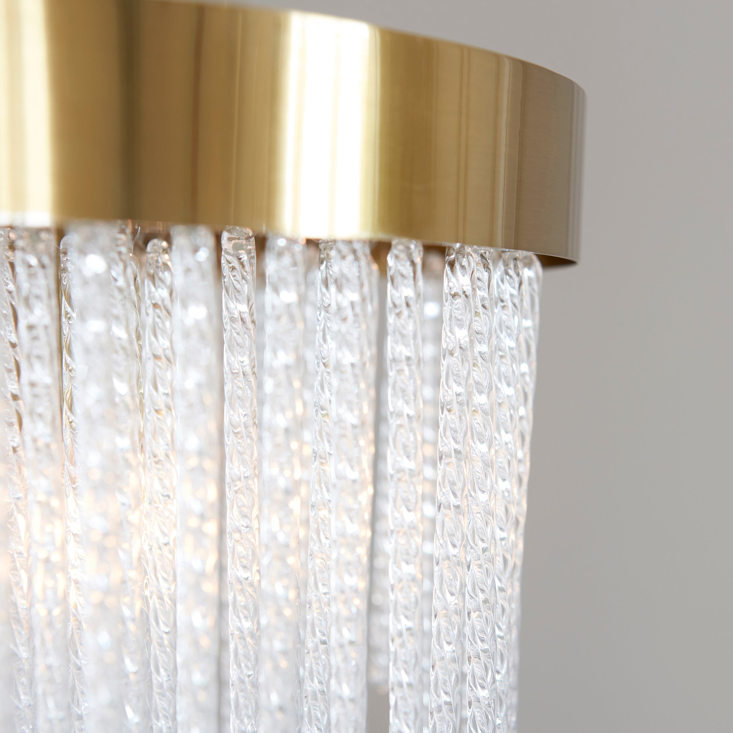 Endon Anistoria 5 Light Pendant - Brushed Aged Brass Plate & Clear Glass