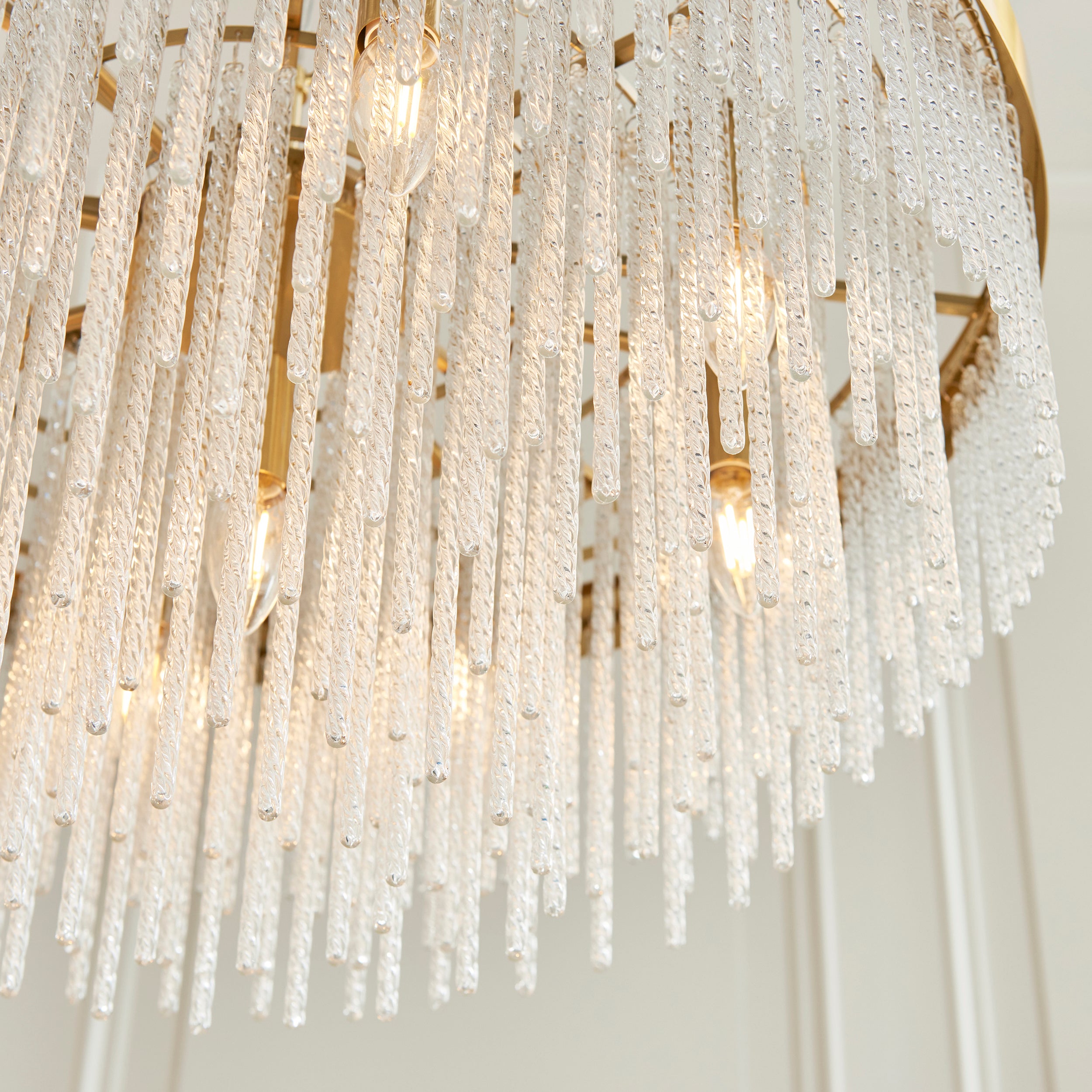 Endon Anistoria Grand 9 Light Pendant - Brushed Aged Brass Plate & Clear Glass