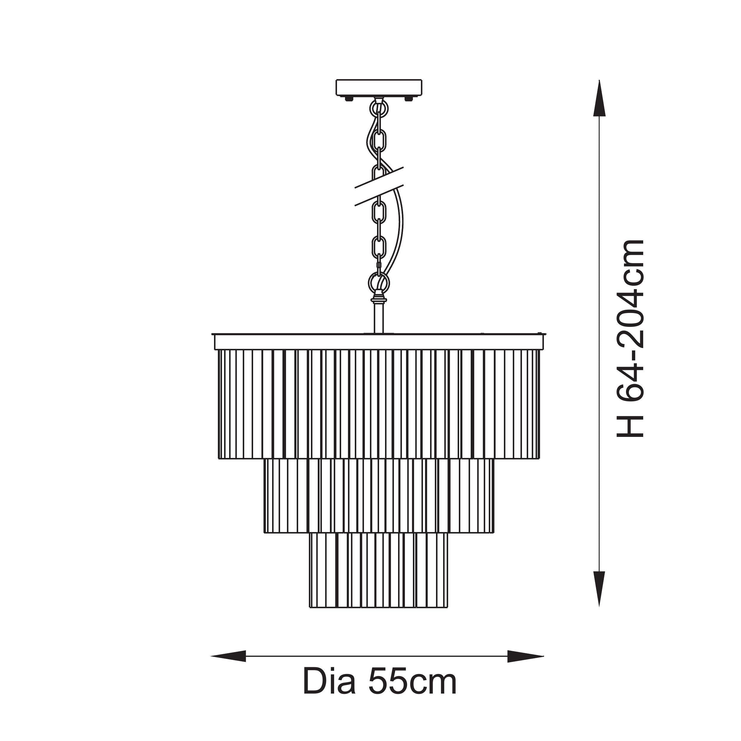 Endon Conaston 7 Light Pendant - Brushed Aged Brass Plate & Clear Cut Glass