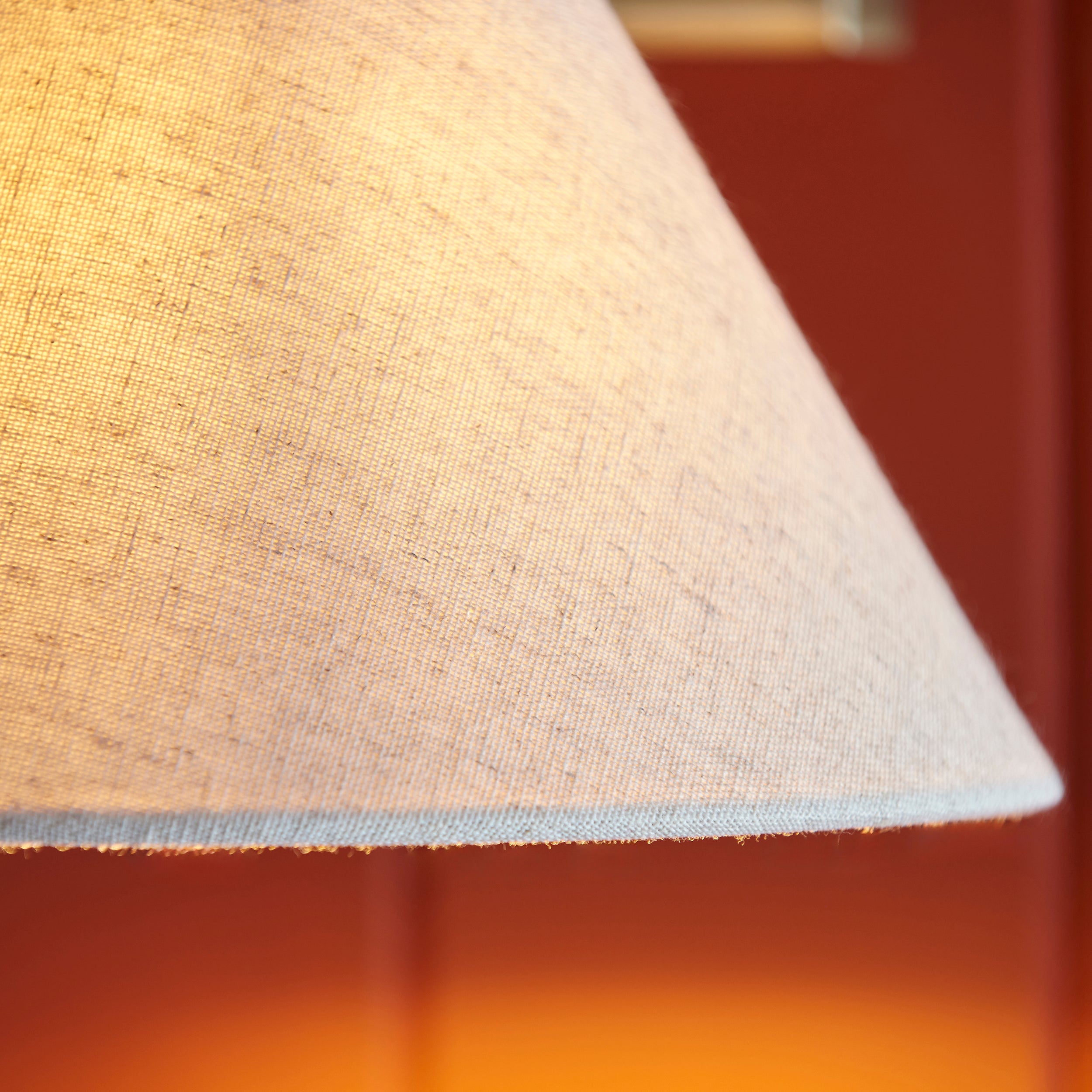 Endon Knole Wall Light - Antique Brass Plate & Natural Faux Linen