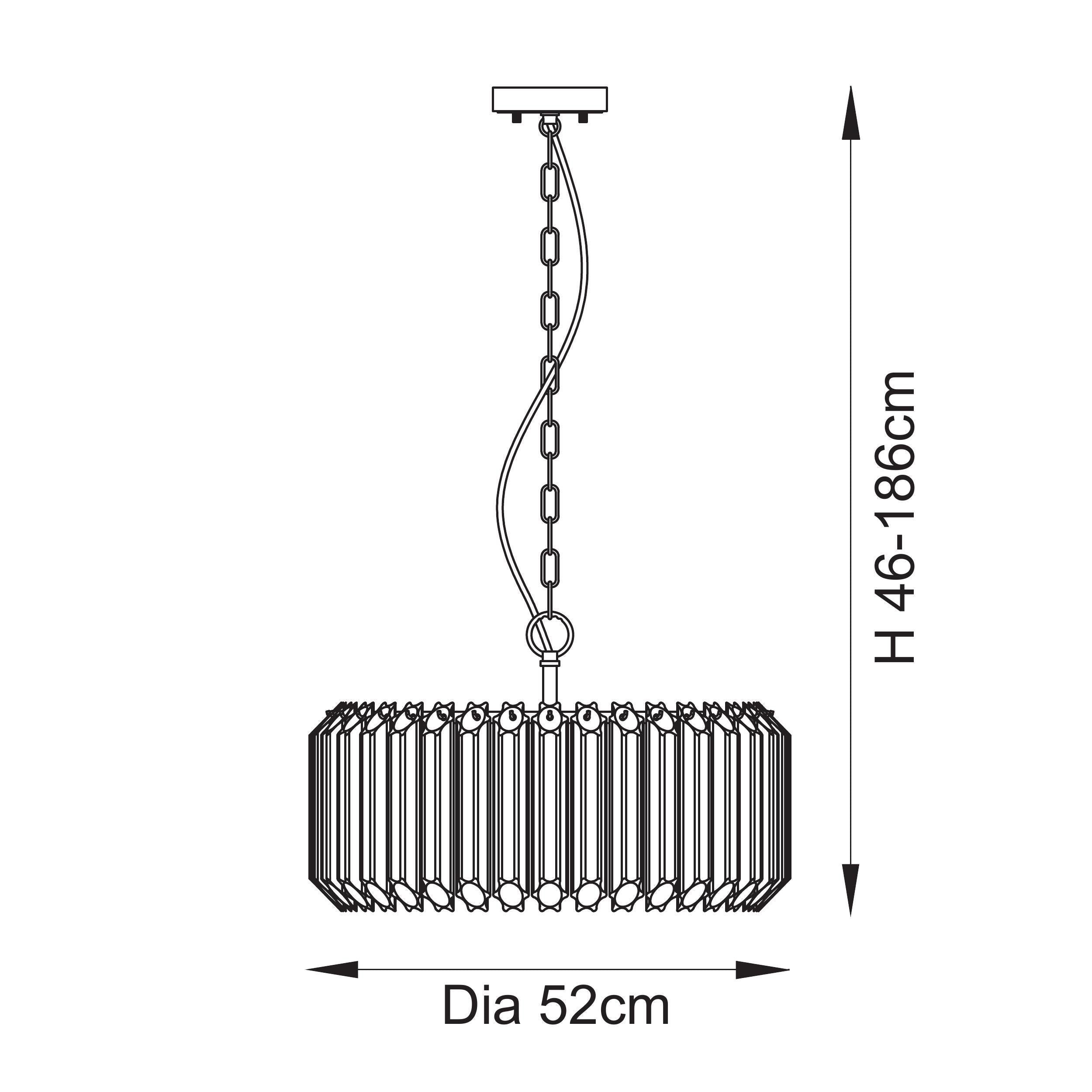 Endon Valentina 5 Light Pendant - Brushed Aged Brass Plate & Clear Glass