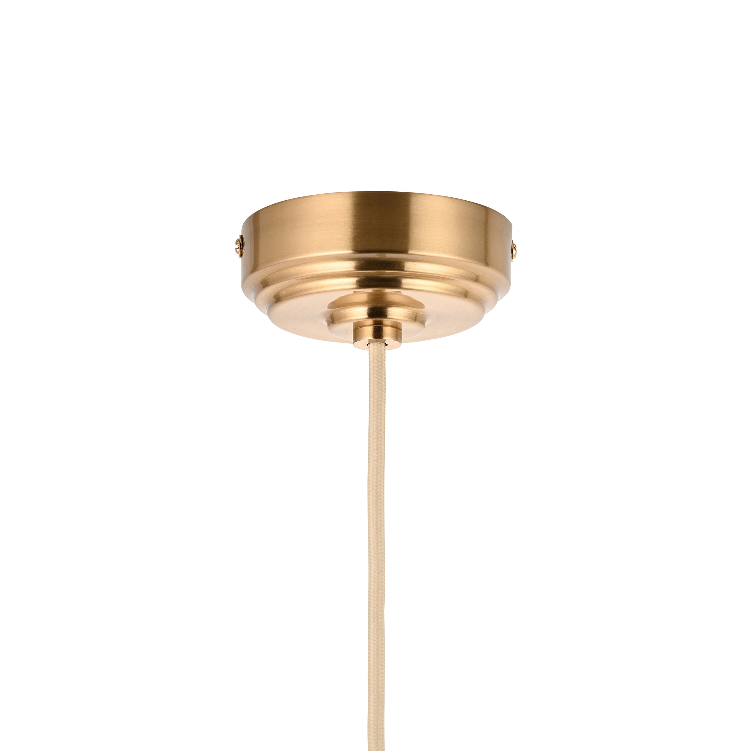 Endon Eltham Cable Set - Brushed Aged Brass Plate & Natural Braided Flex