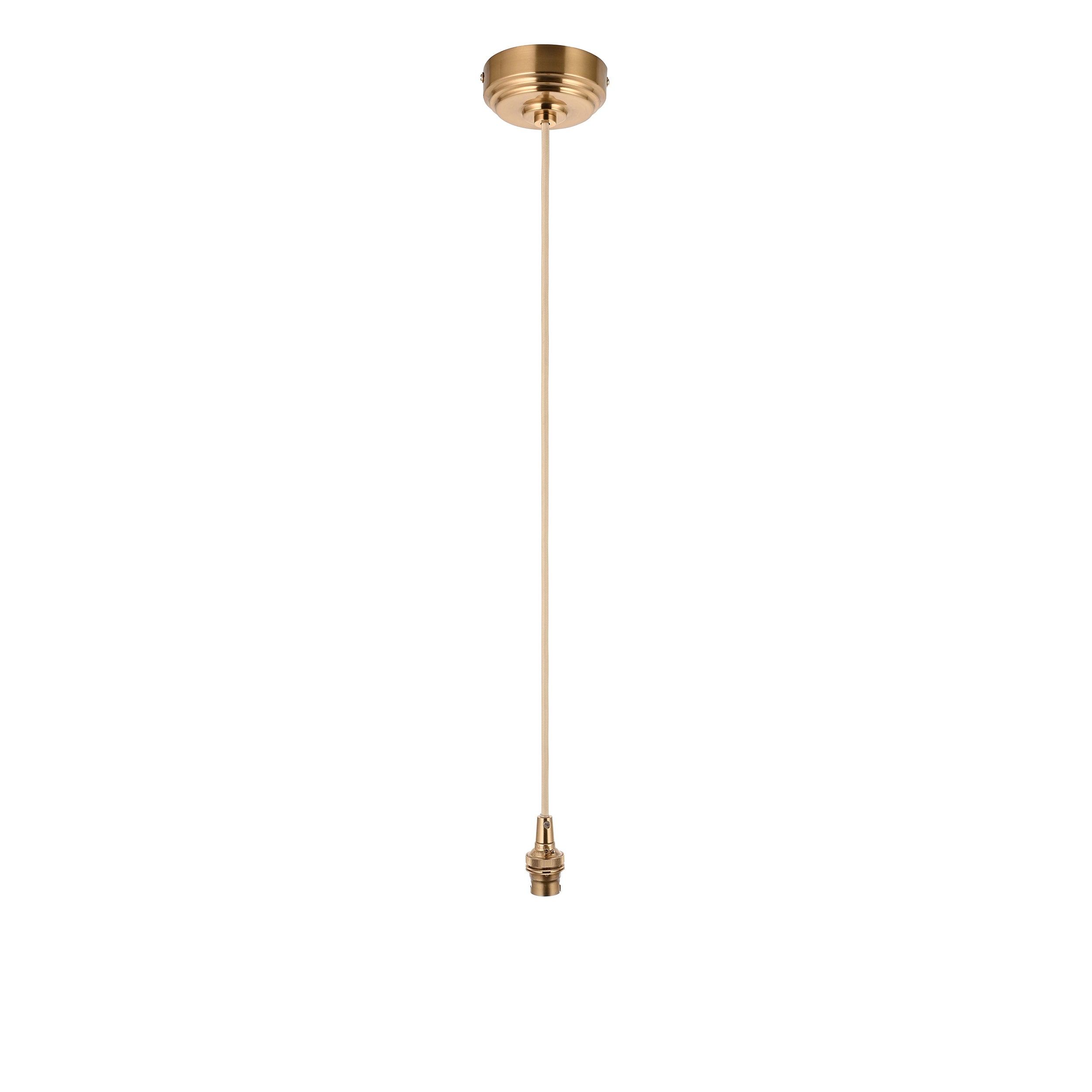 Endon Eltham Cable Set - Brushed Aged Brass Plate & Natural Braided Flex