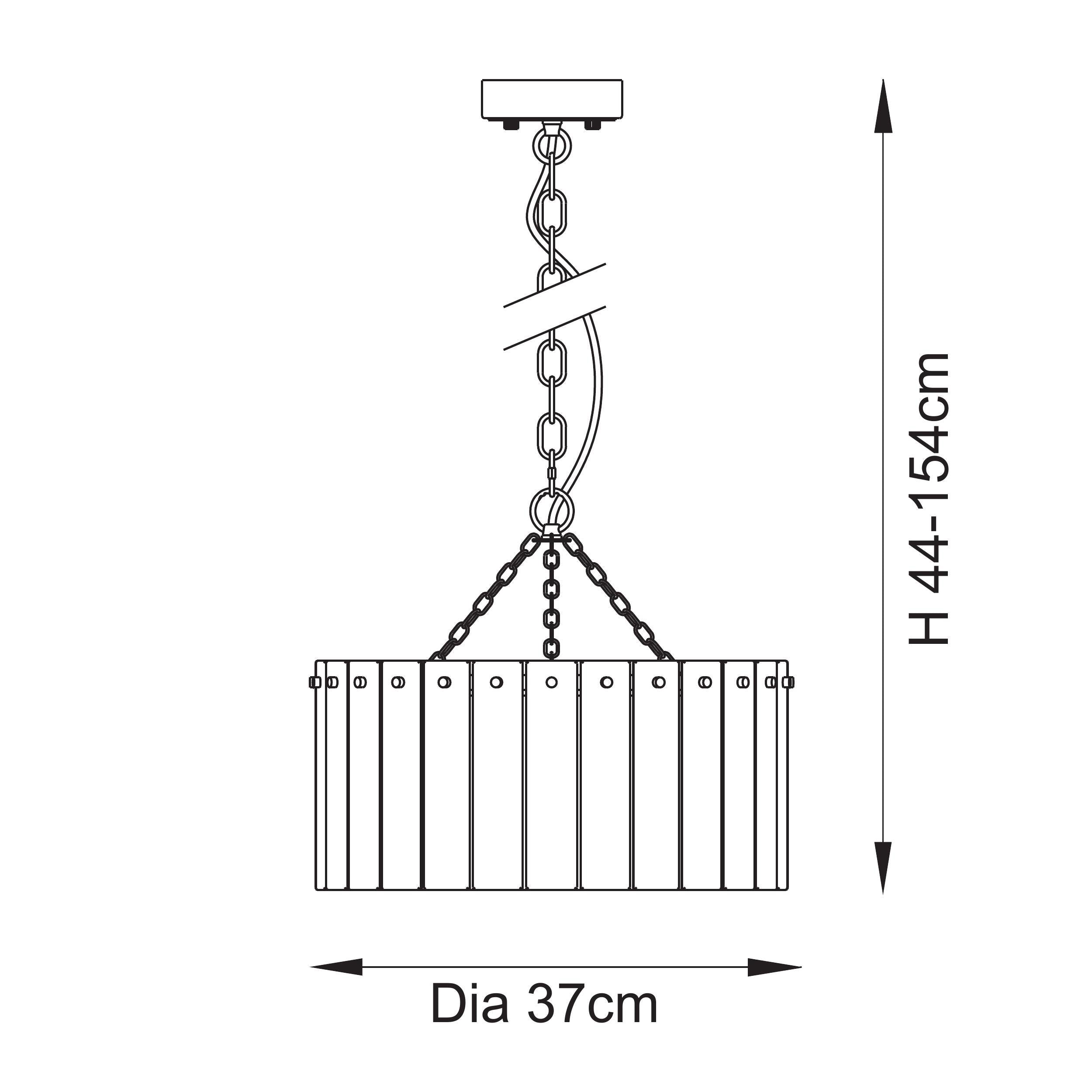 Endon Karine 3 Light Pendant - Brushed Aged Brass Plate & Clear Handmade Textured Glass
