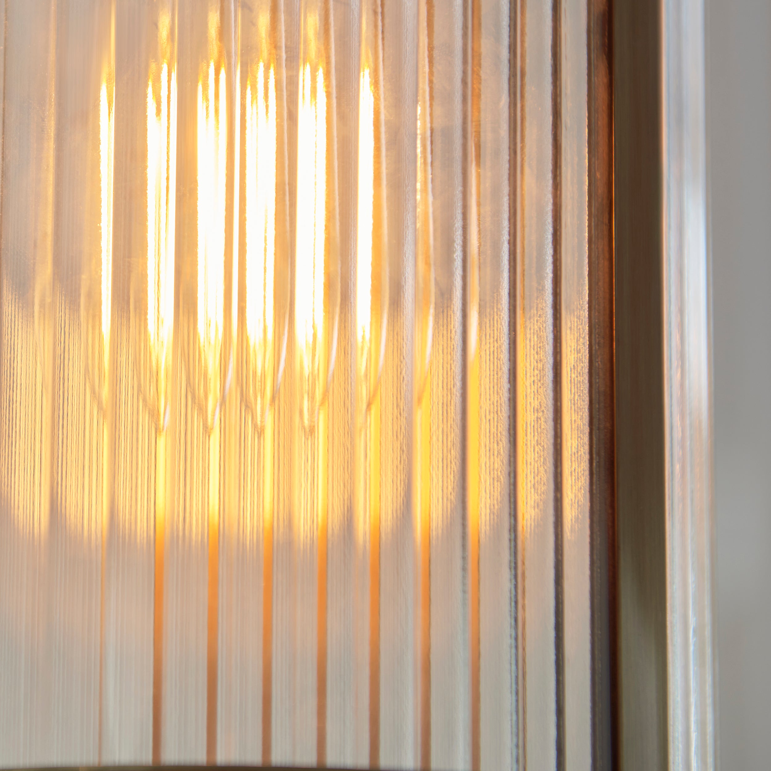 Endon Ridgeton Pendant - Antique Brass Plate & Clear Ribbed Glass