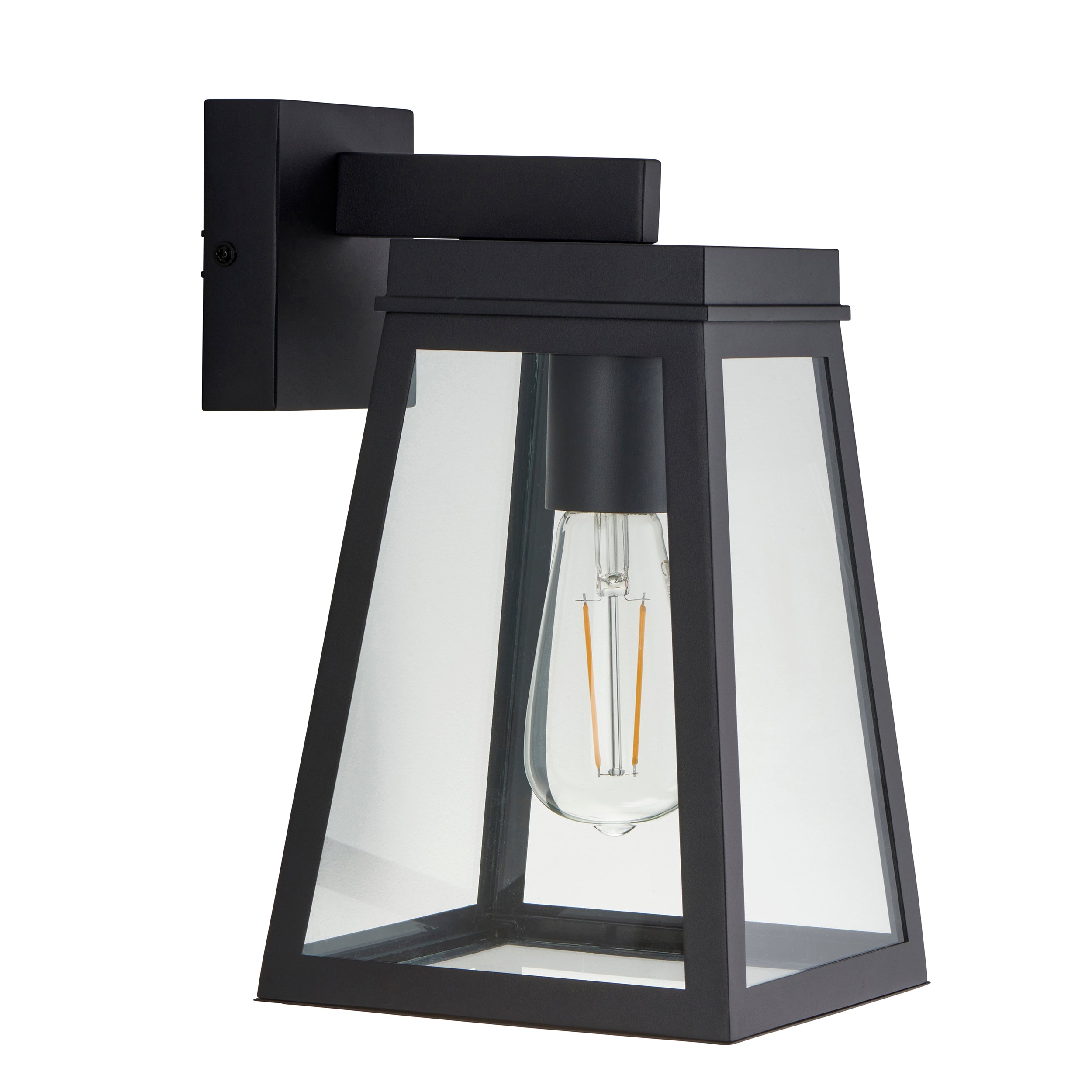 Endon Lymington Wall Light - Textured Black & Clear Glass