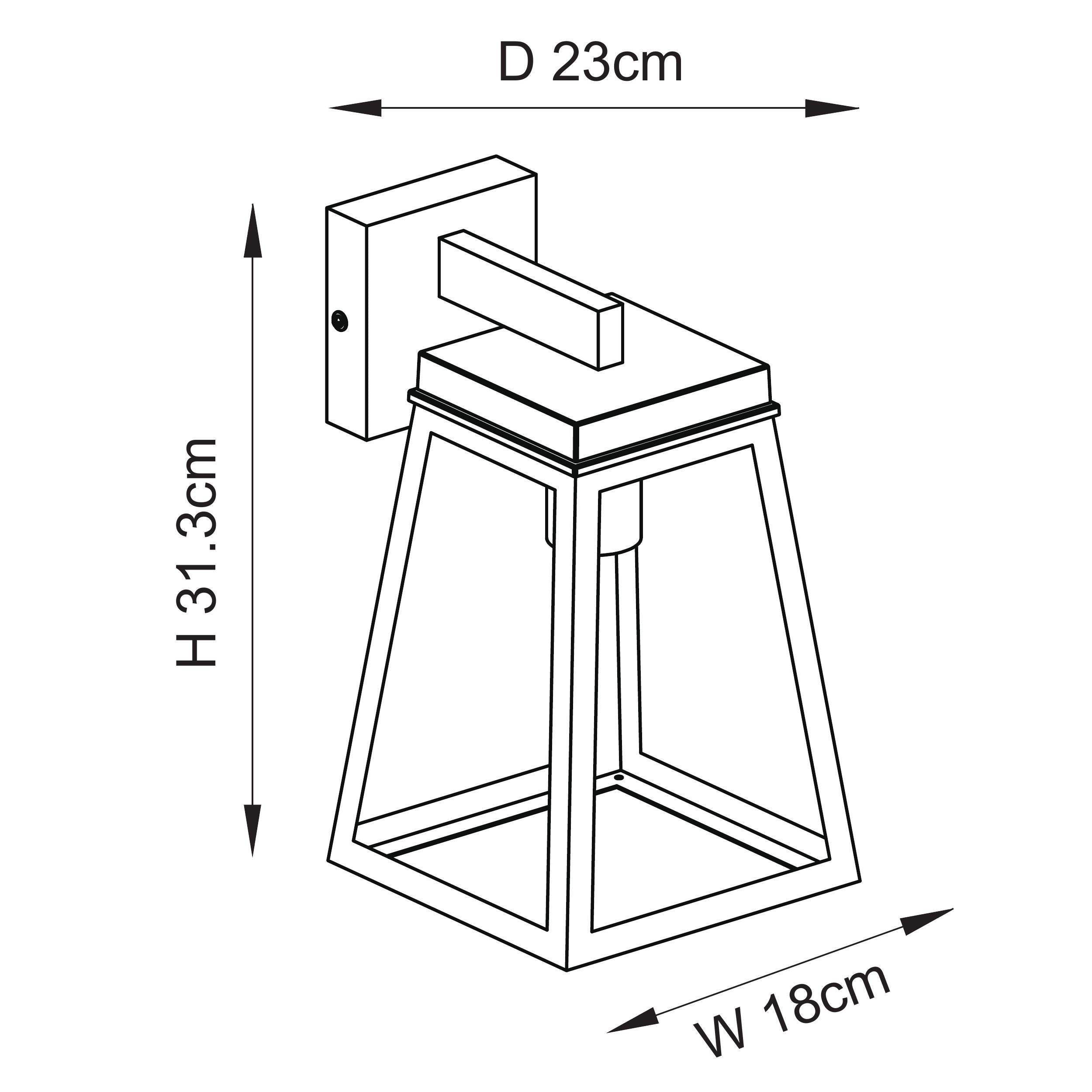 Endon Lymington Wall Light - Textured Black & Clear Glass