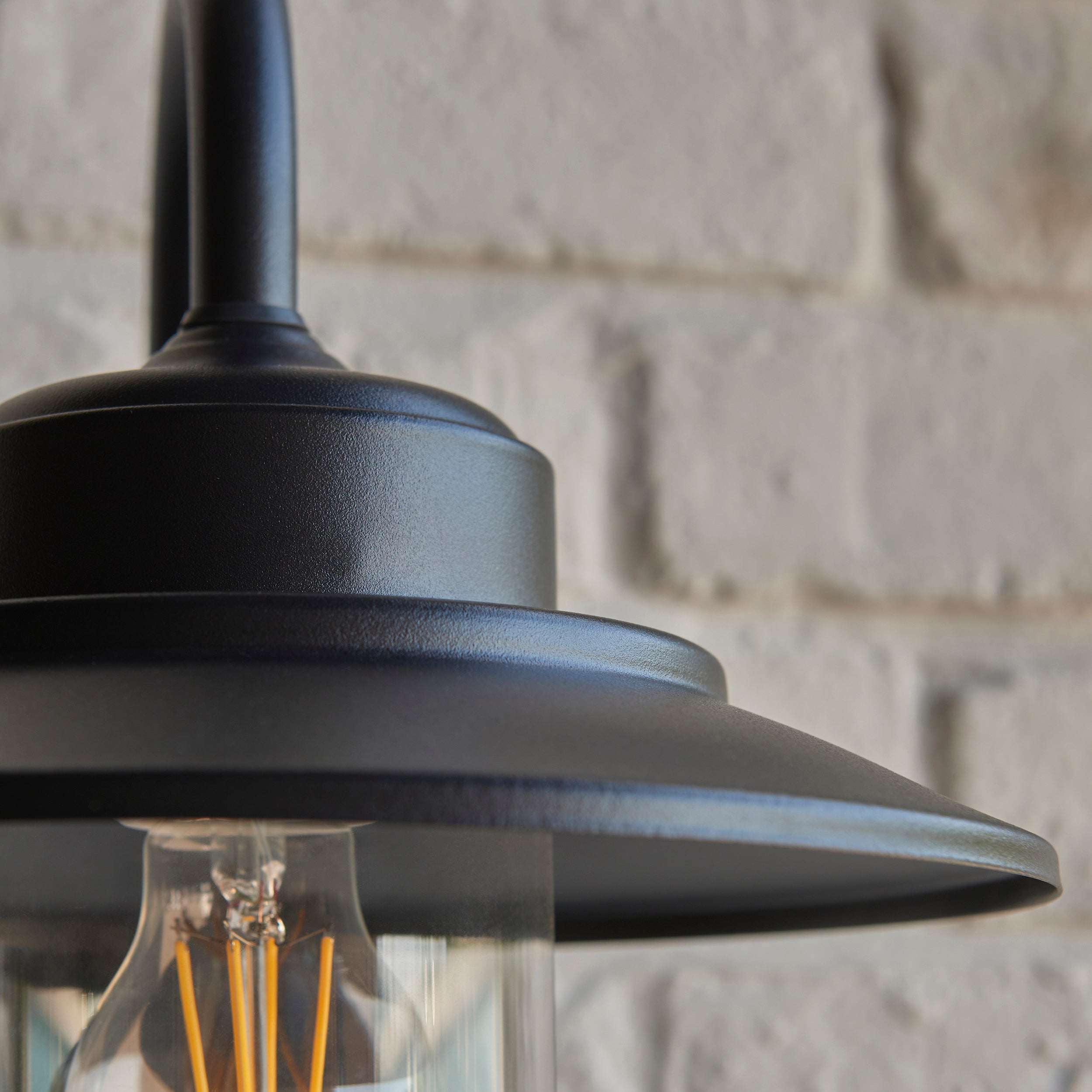 Endon Thornton Pir Wall Light - Matt Black & Clear Glass
