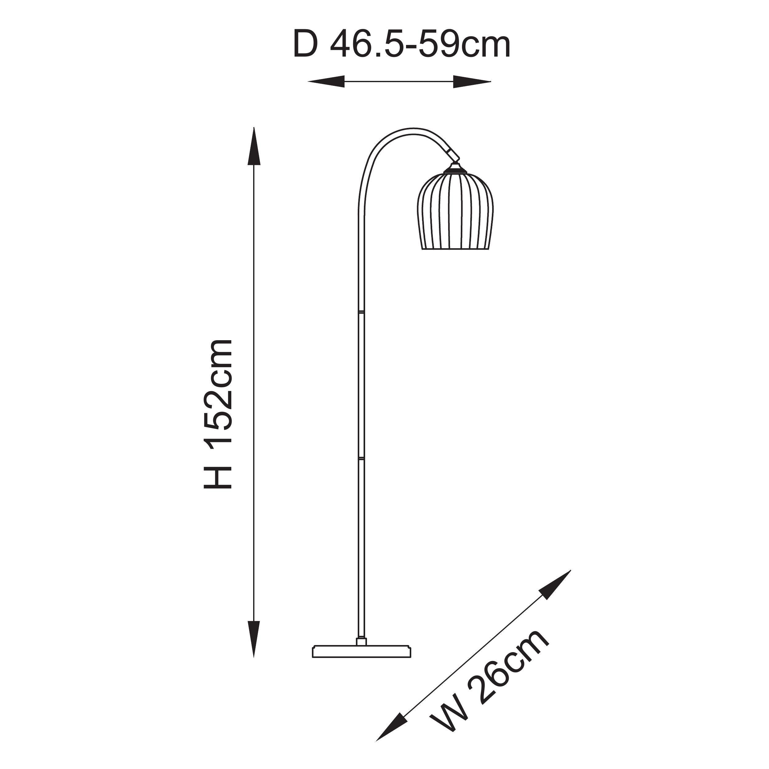 Endon Ashcroft Ribbed Floor - Brushed Aged Brass Plate & Clear Ribbed Glass