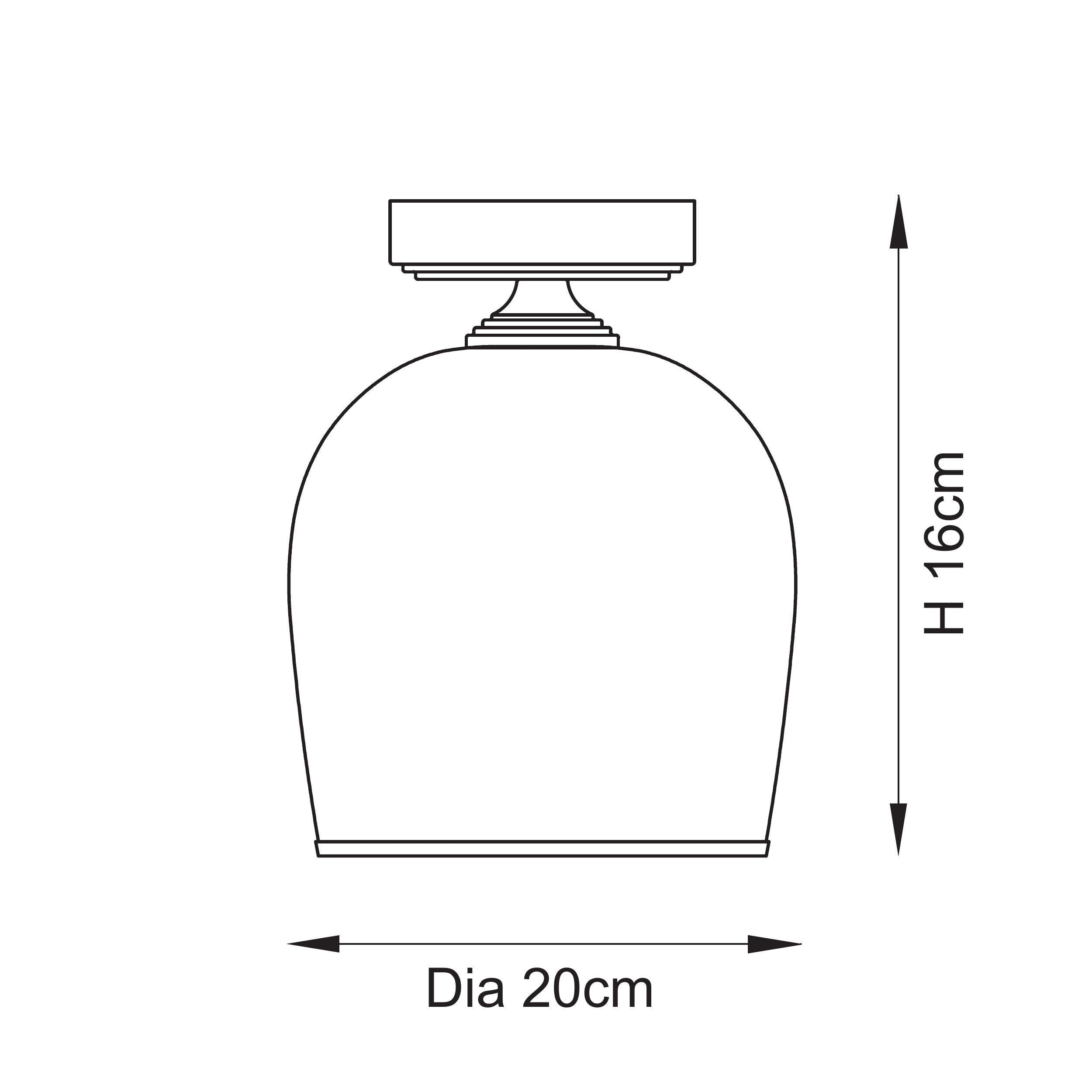 Endon Ashcroft Flush Ceiling Light - Brushed Aged Brass Plate & Clear Glass