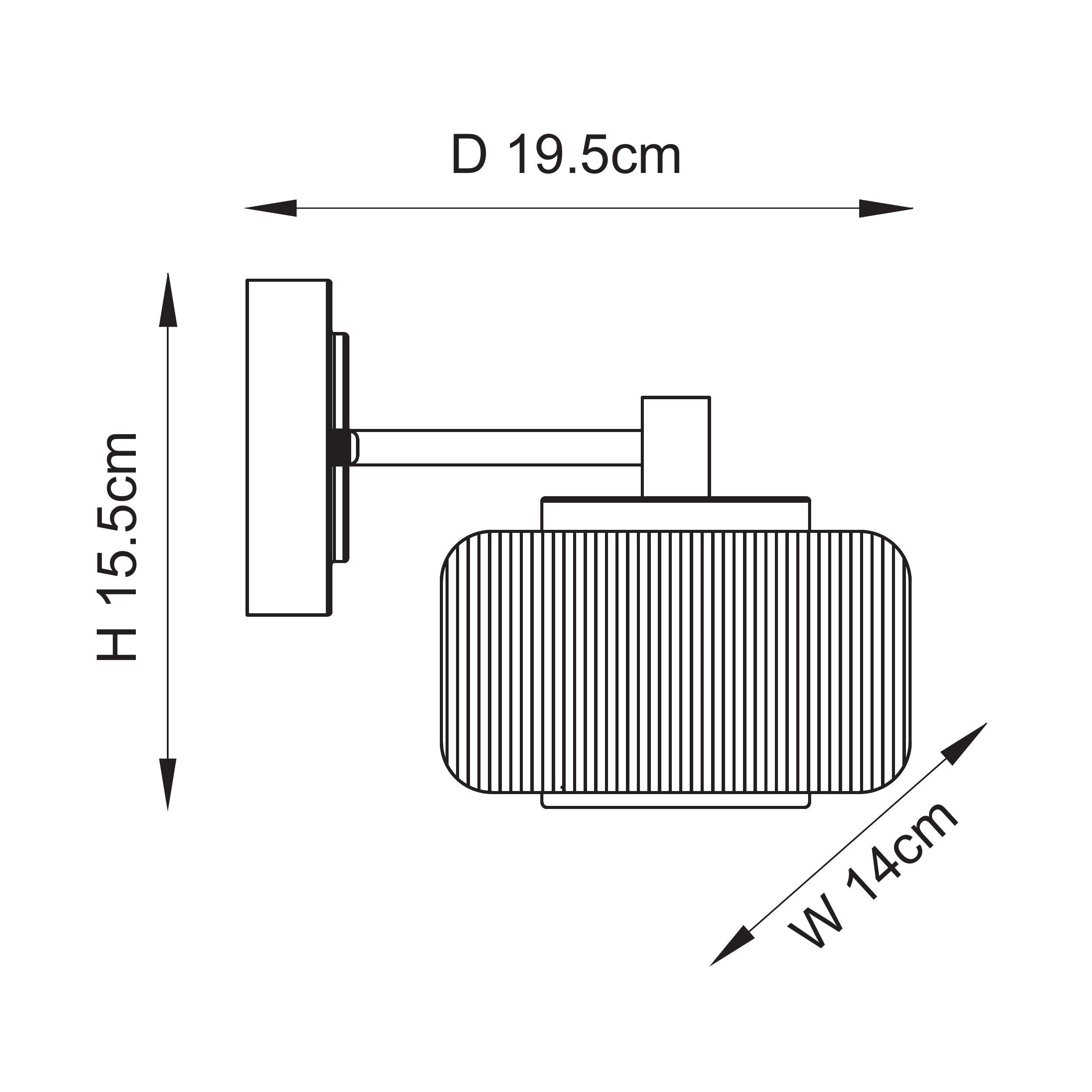 Endon Stamford Wall Light - Brushed Aged Brass Plate & Clear Ribbed Glass