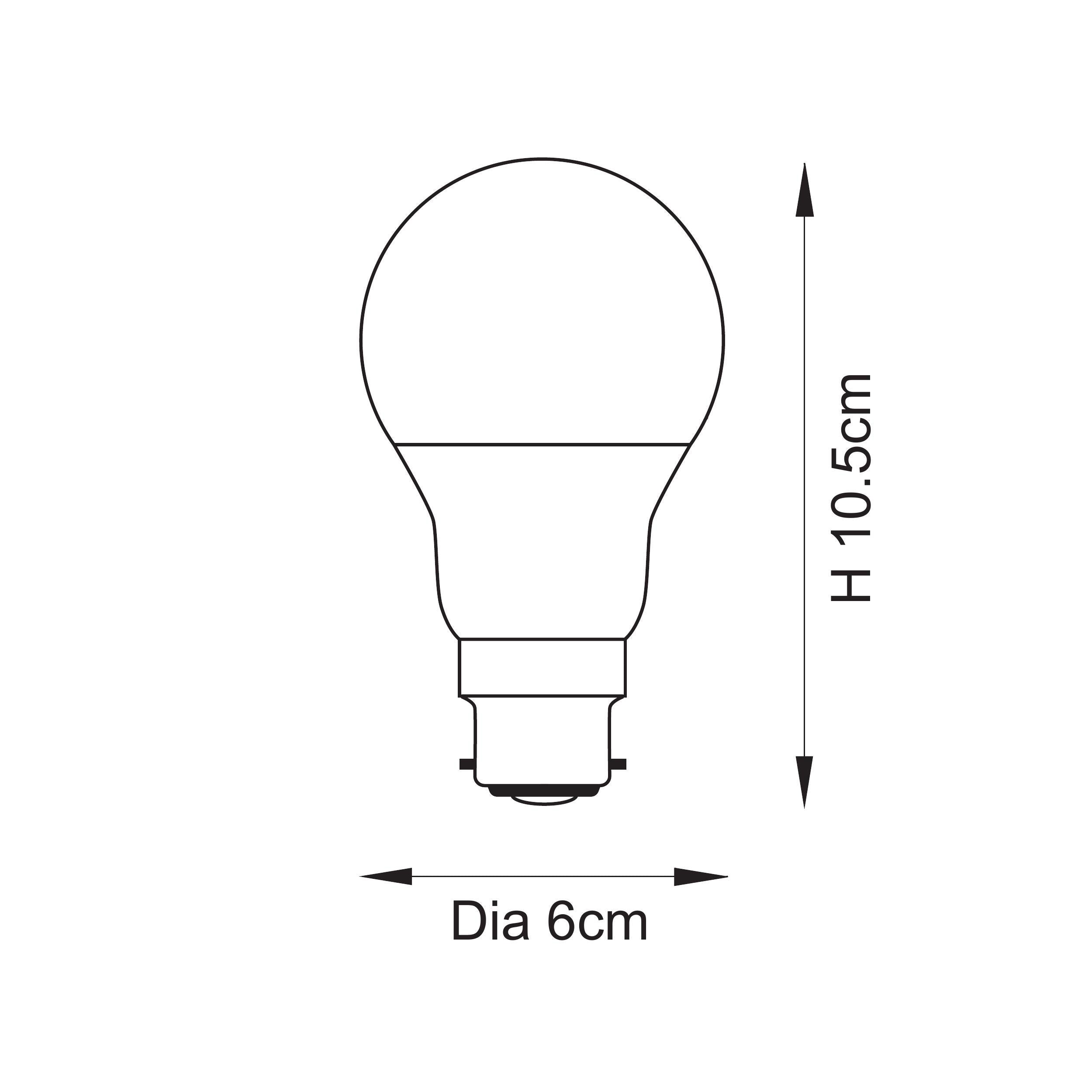 Endon Essentials B22 LED GLS Non Dimmable Bulb - Opal - 2700K