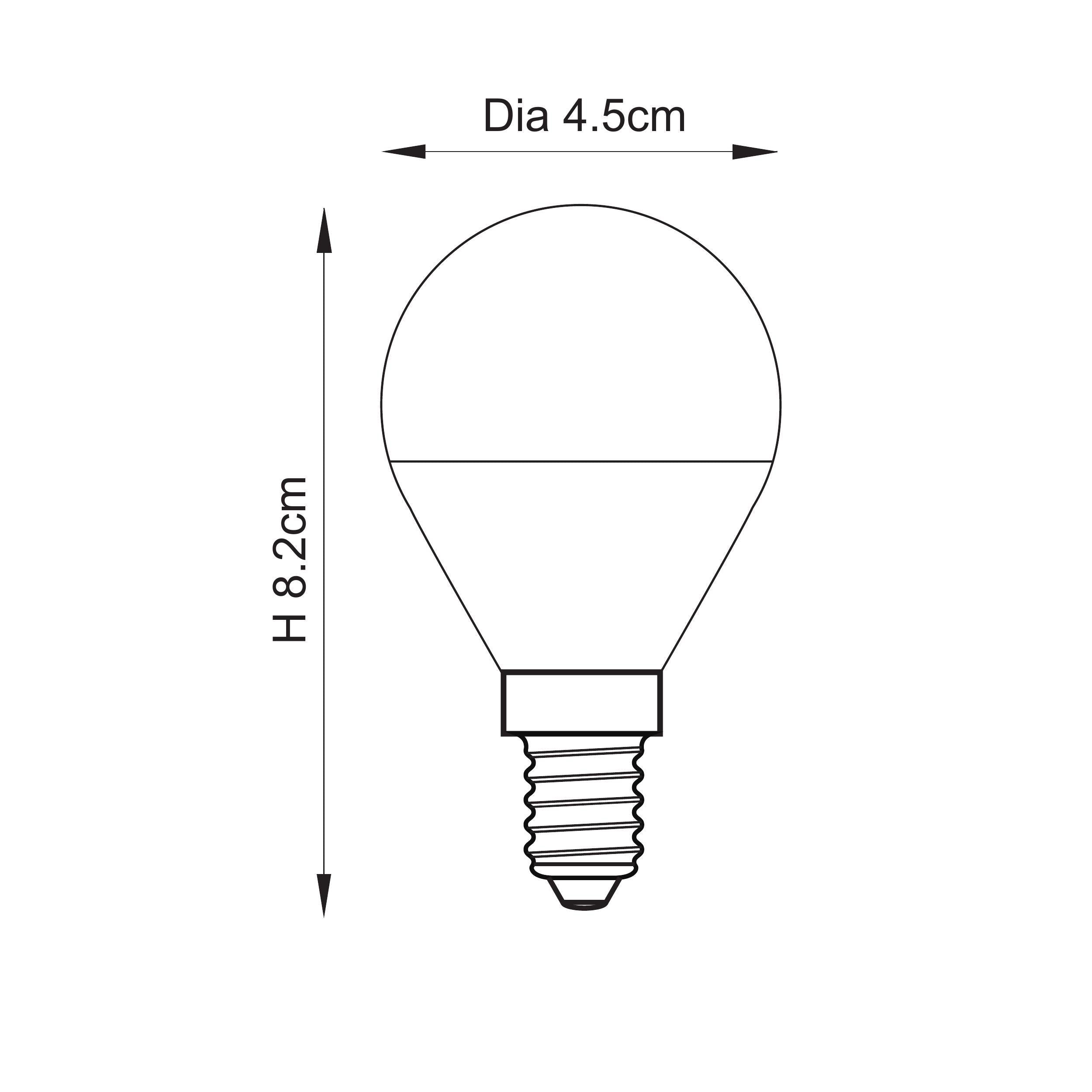 Endon Essentials E14 LED Golf Non Dimmable Bulb - Opal - 4000K