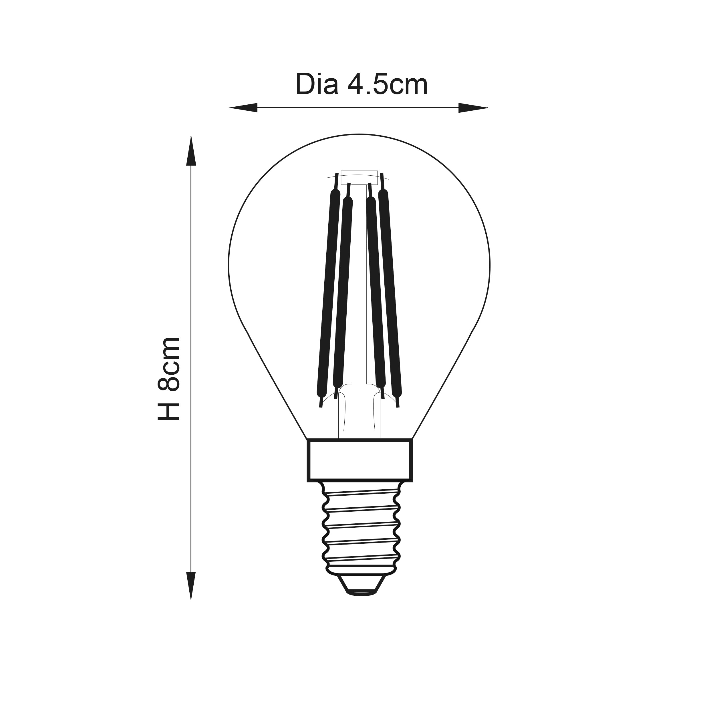 Endon Ultra Efficient Class A E14 LED Filament Golf - Non Dimmable Bulb