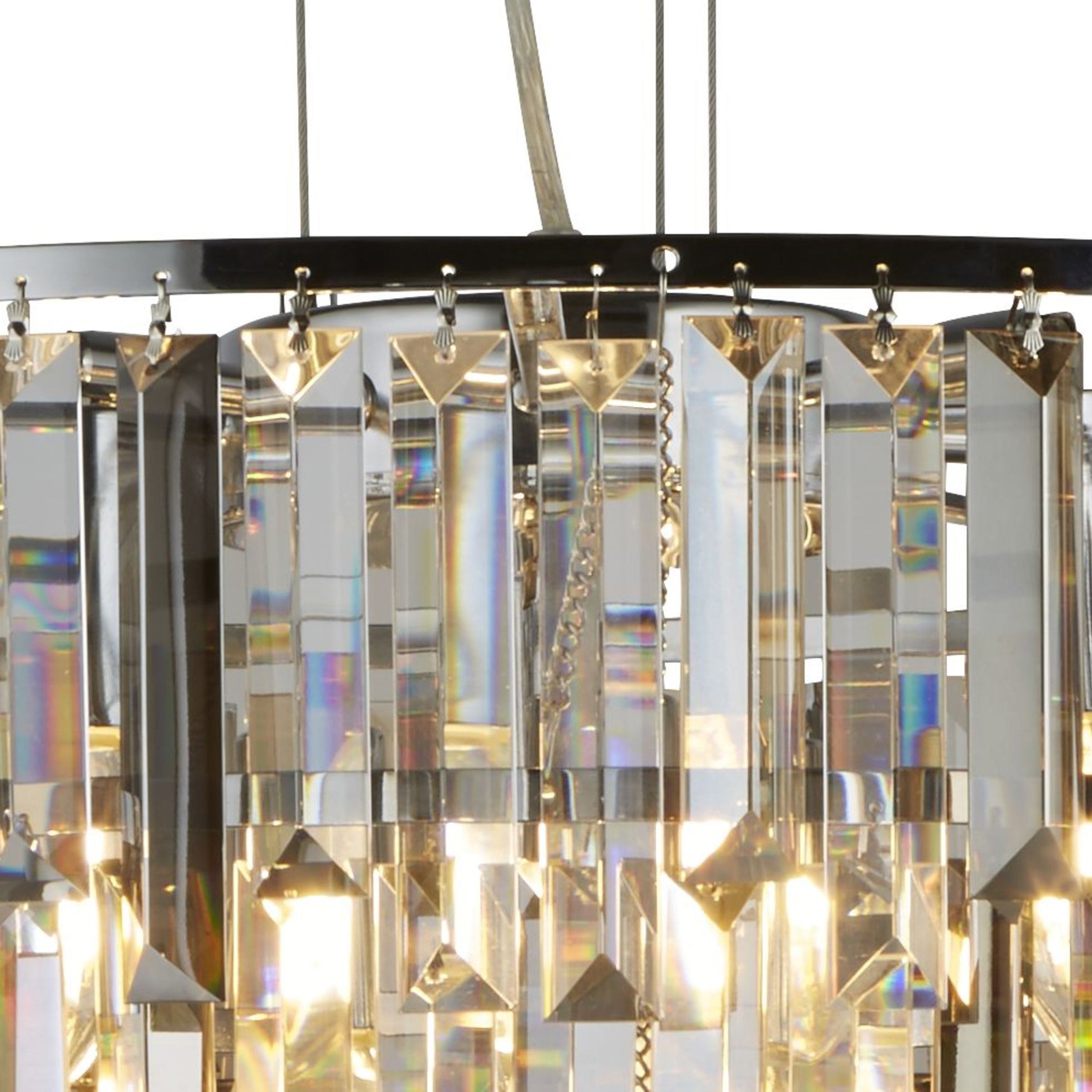 Searchlight Carlingford 9 Light Ceiling Pendant - Chrome & Glass Prisms