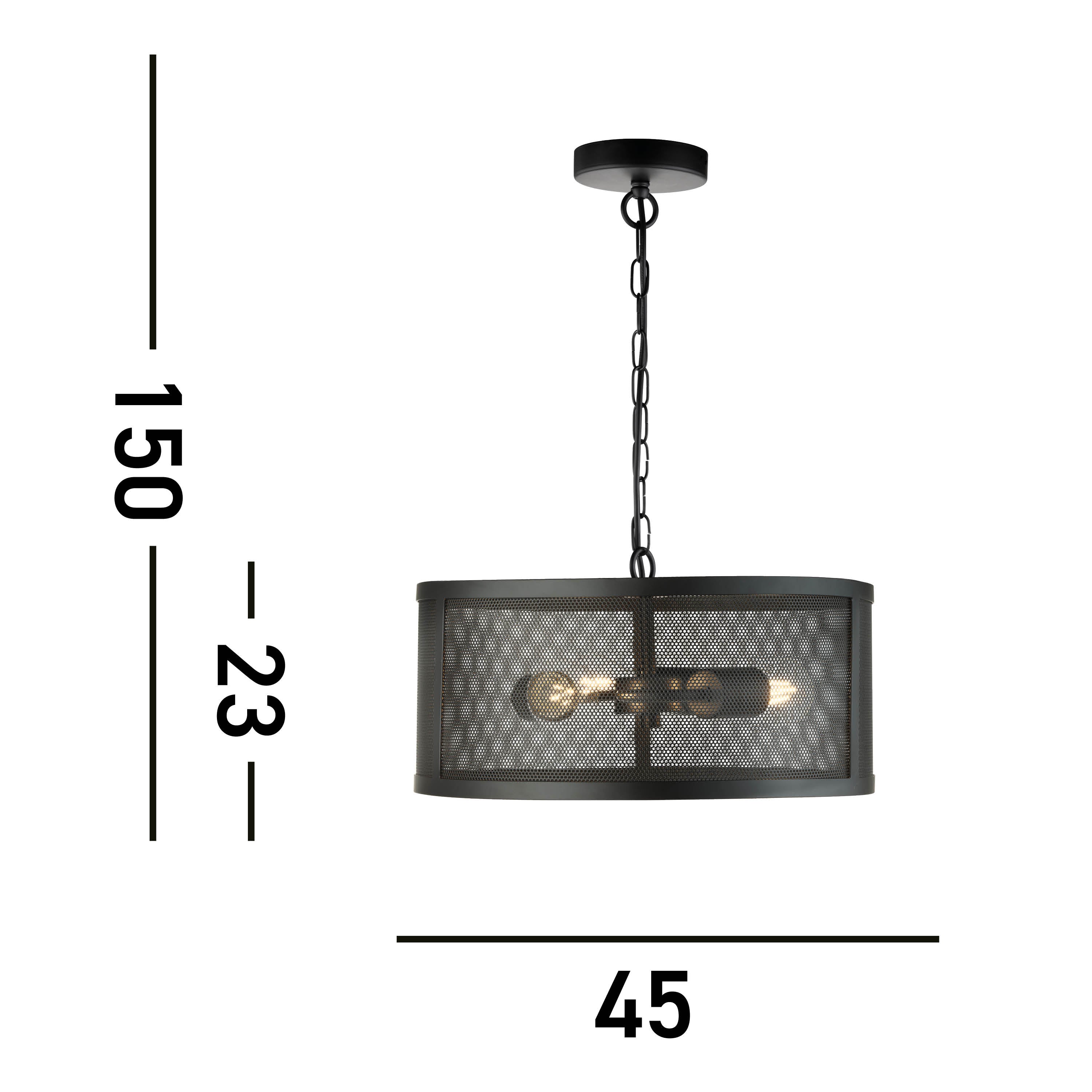 Searchlight Falkner 3 Light Drum Pendant Matt Black