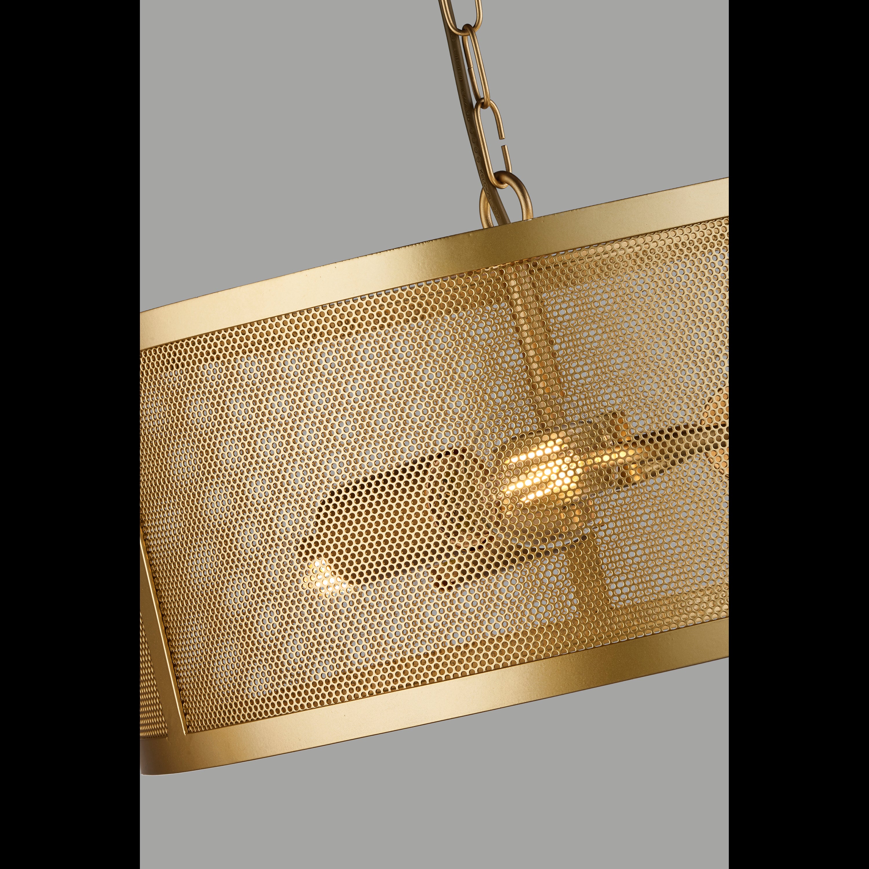 Searchlight Falkner 3 Light Drum Pendant Matt Gold