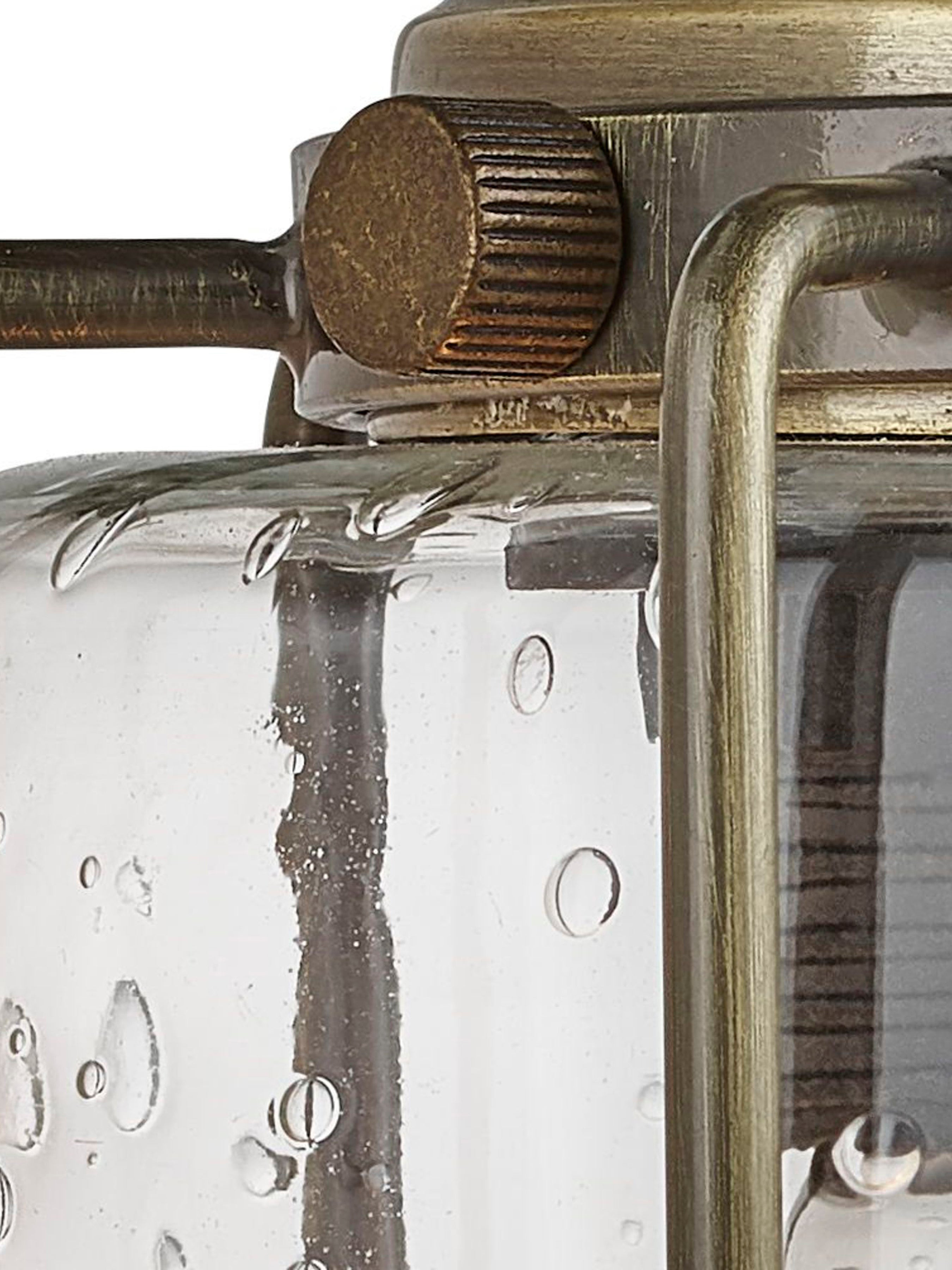 Searchlight Peach Single Wall Light, Antique Brass With Seeded Glass