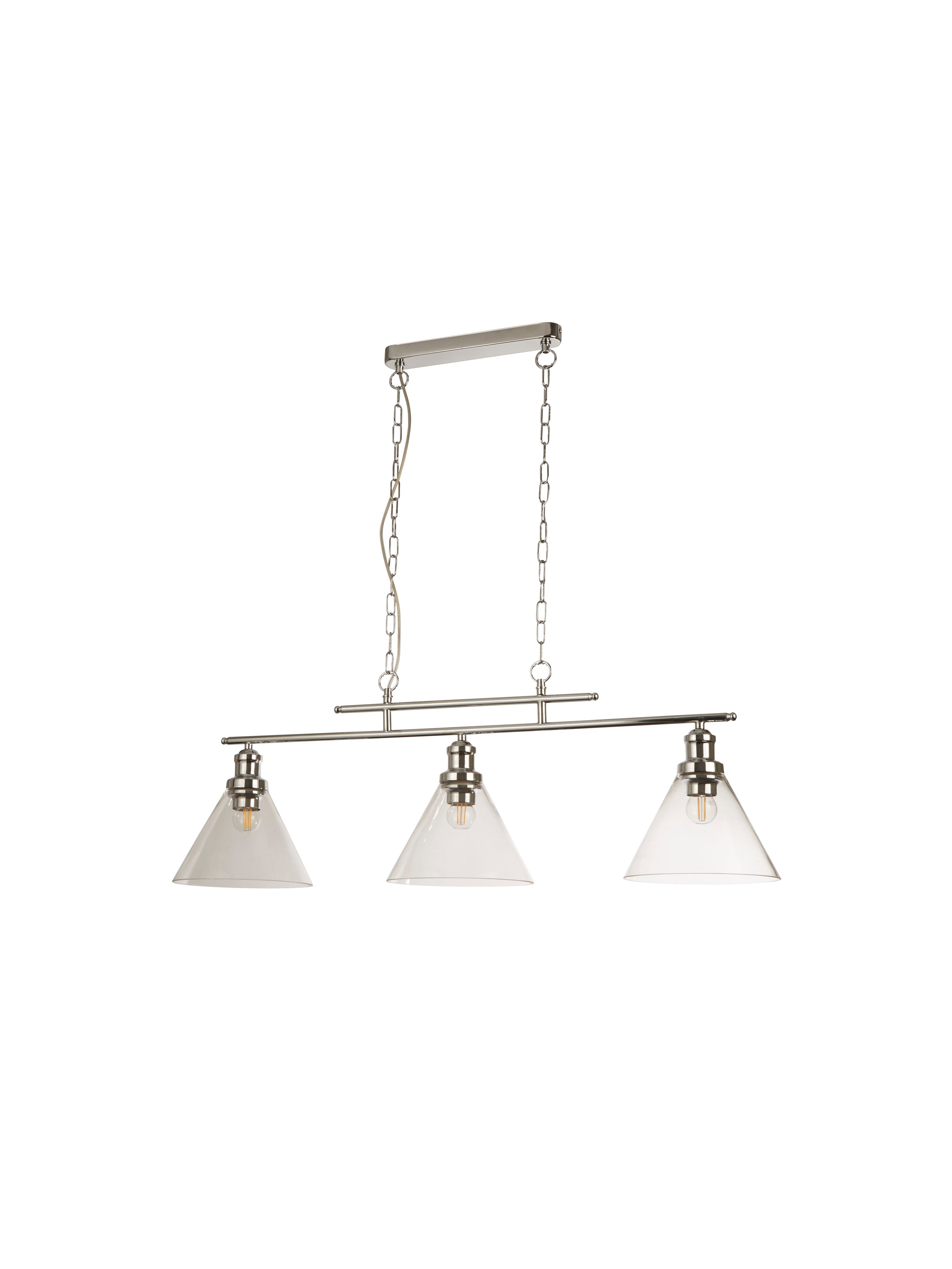 Searchlight Picton 3 Light Bar Pendant - Chrome Metal & Glass