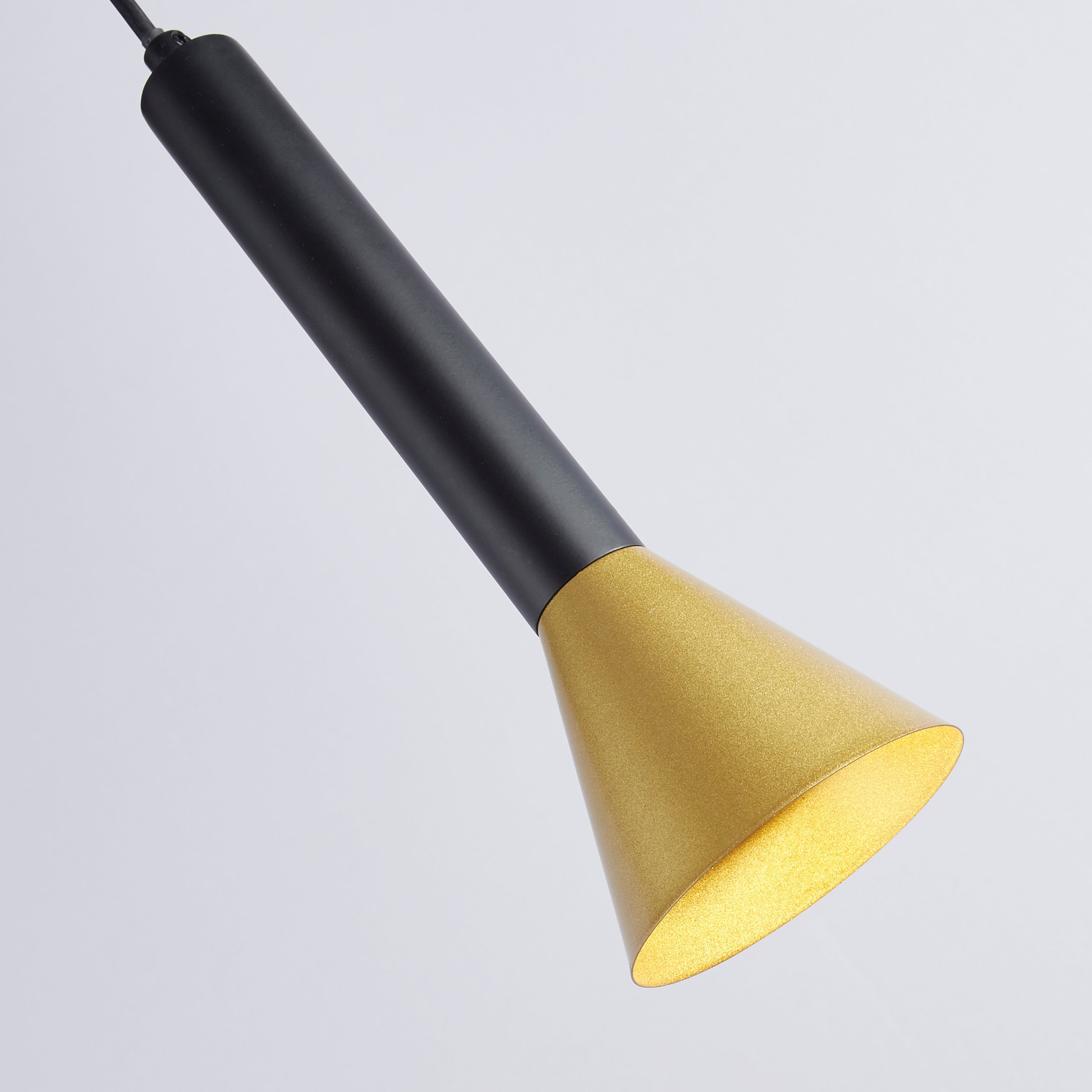 Searchlight Sinclair Pendant - Black & Gold Metal