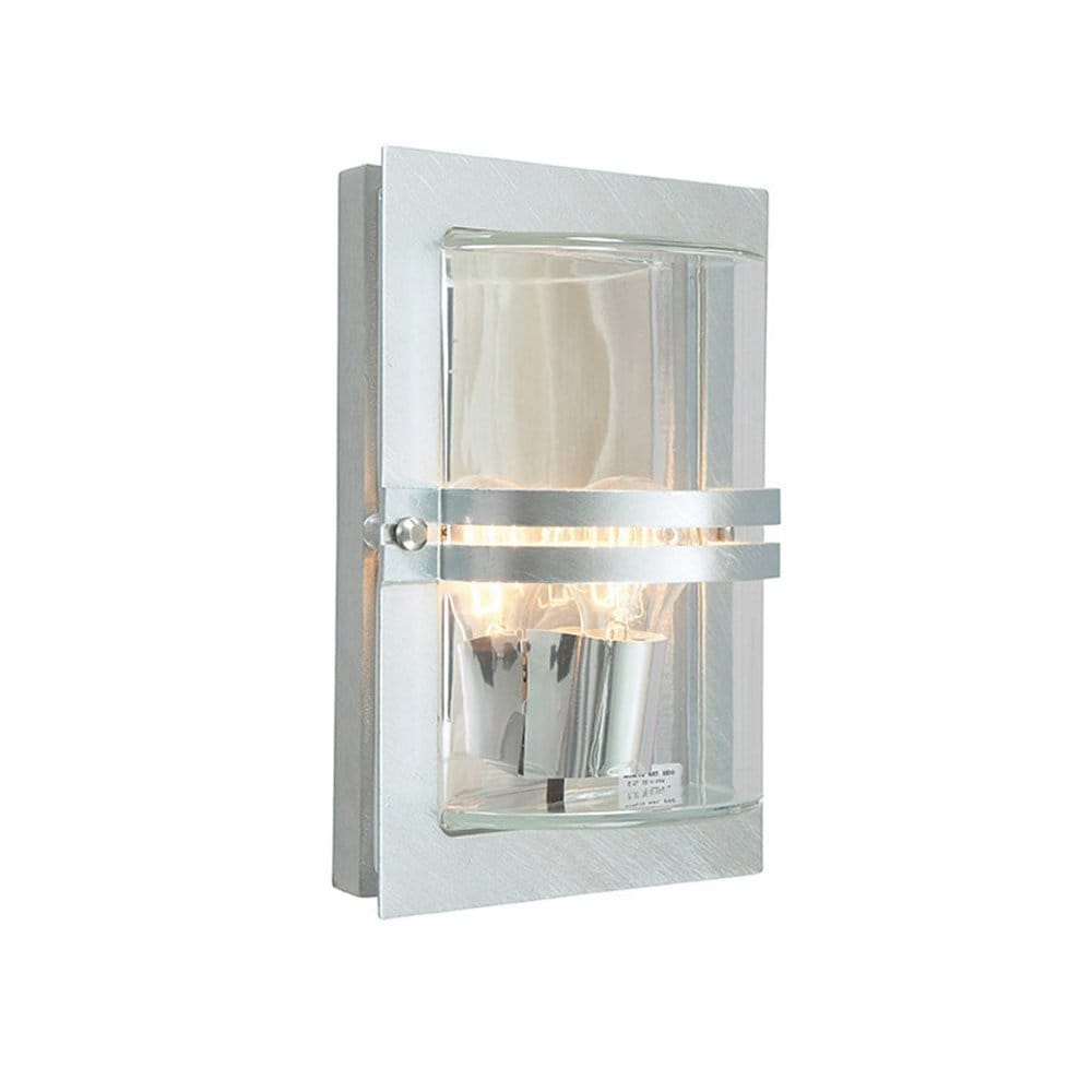 Norlys Basel Single Wall Lantern - Galvanised with Clear Glass