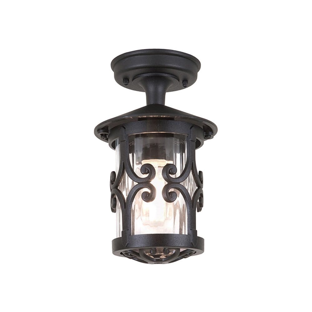 Elstead Hereford Single Porch Lantern - Black